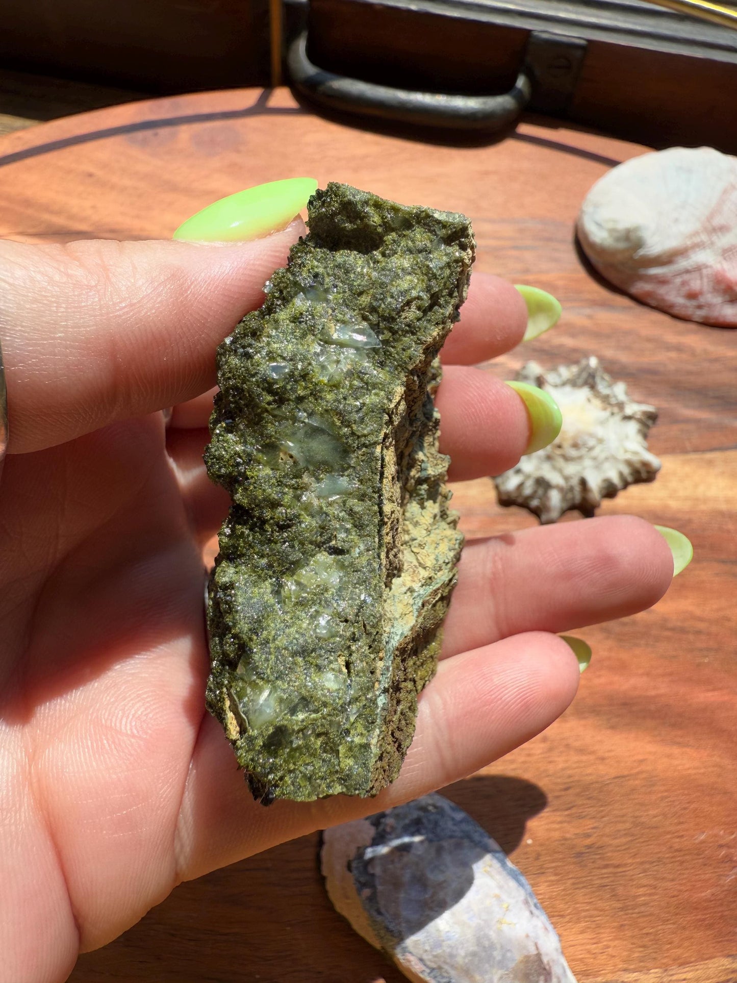 High Quality Epidote and Quartz Free Form || Epidote and Quartz || Forest Fairy Quartz || Raw Crystal || Sparkly Crystal