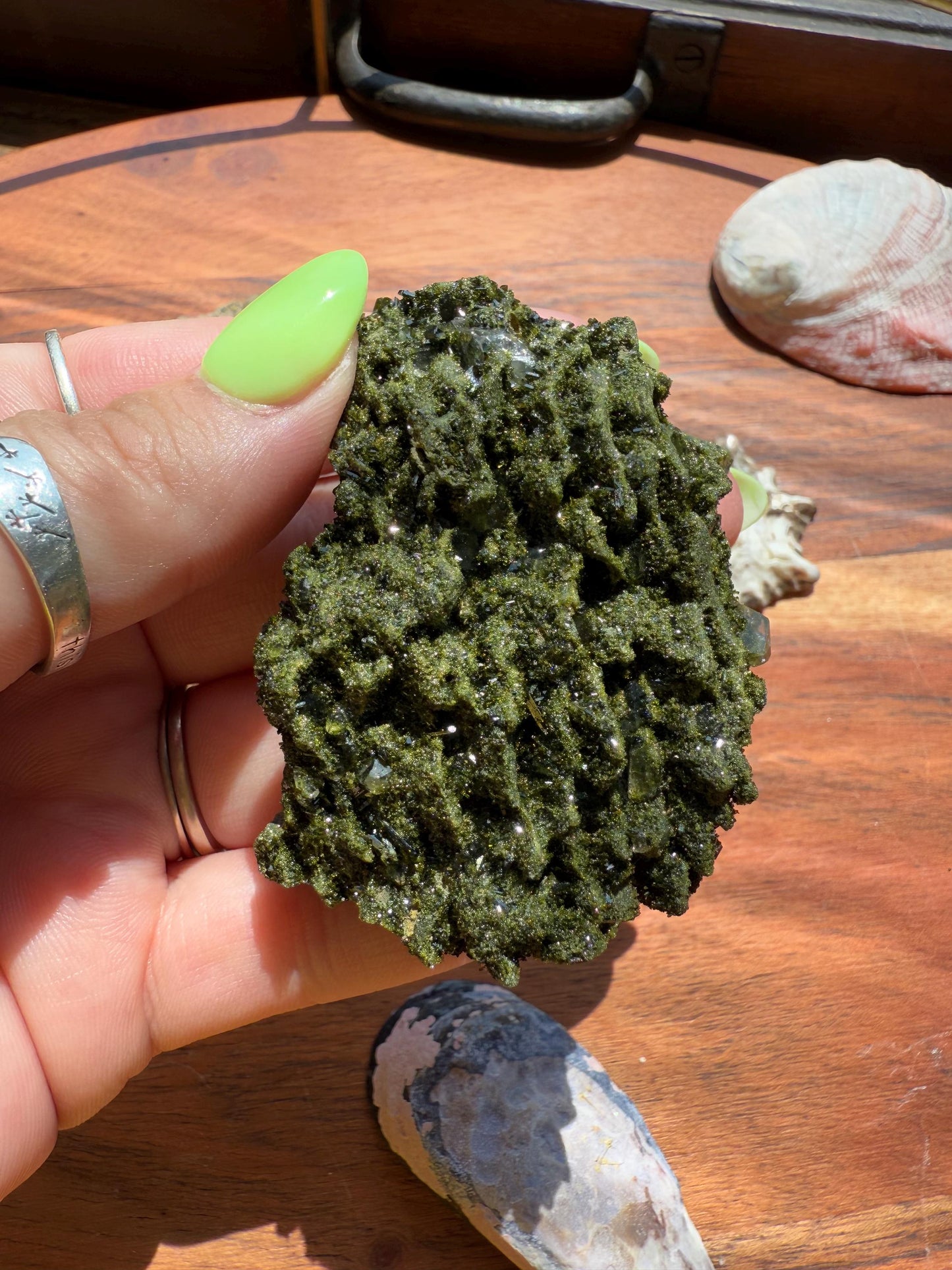 High Quality Epidote and Quartz Free Form || Epidote and Quartz || Forest Fairy Quartz || Raw Crystal || Sparkly Crystal
