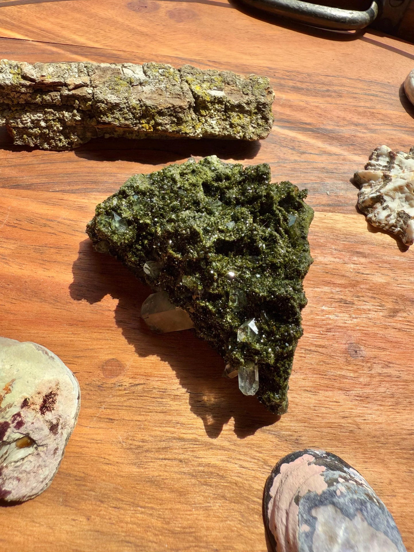 High Quality Epidote and Quartz Free Form || Epidote and Quartz || Forest Fairy Quartz || Raw Crystal || Sparkly Crystal