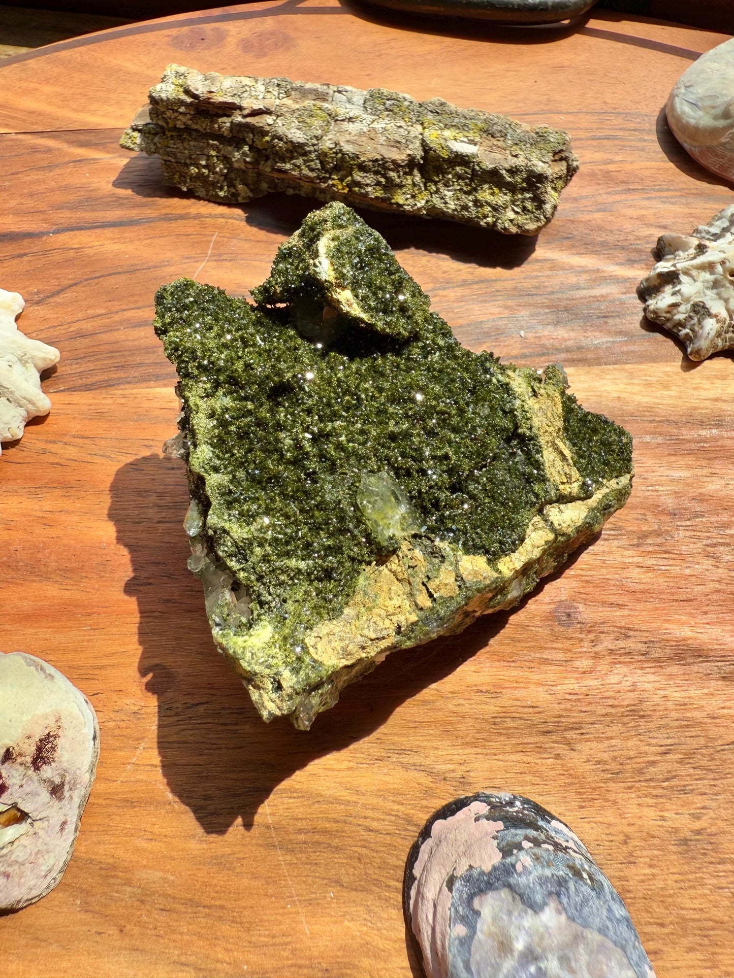 High Quality Epidote and Quartz Free Form || Epidote and Quartz || Forest Fairy Quartz || Raw Crystal || Sparkly Crystal