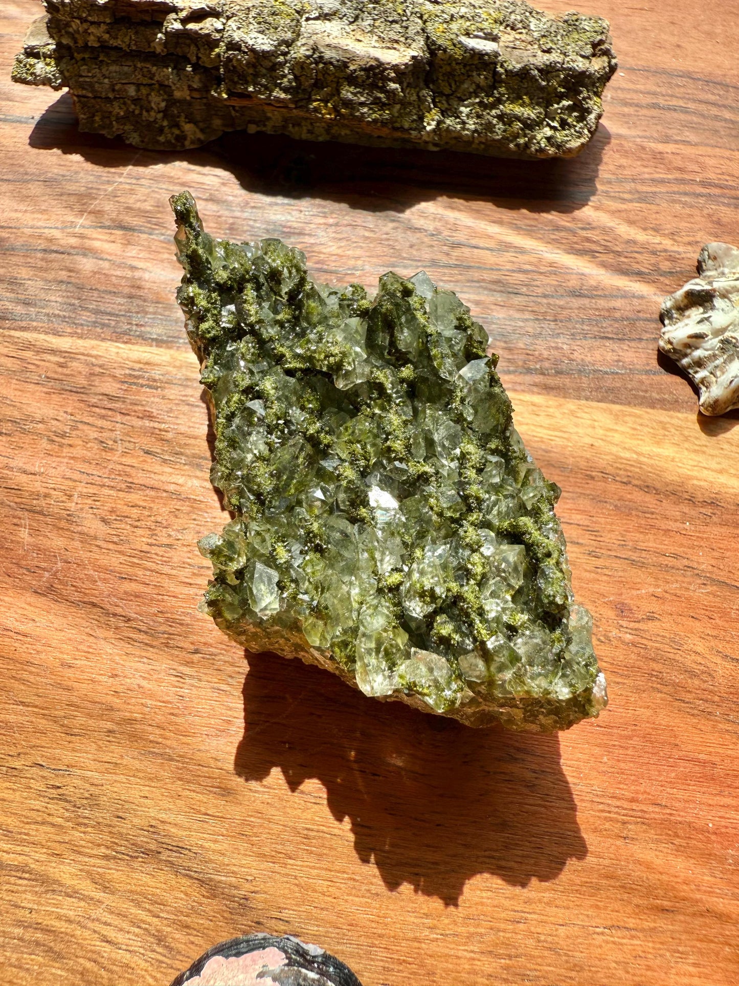 High Quality Epidote and Quartz Free Form || Epidote and Quartz || Forest Fairy Quartz || Raw Crystal || Sparkly Crystal