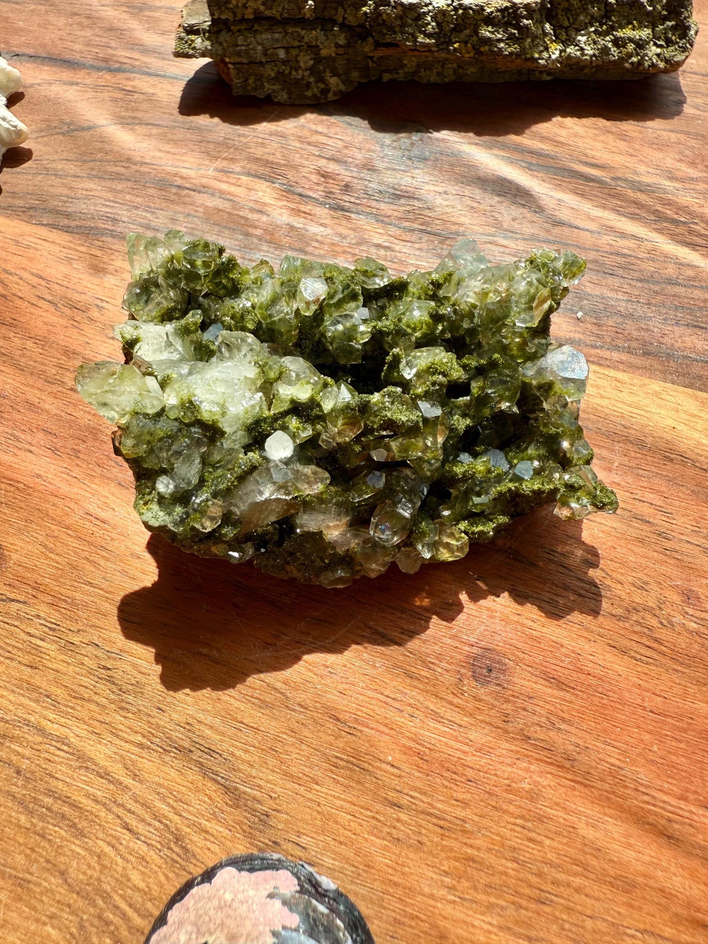 High Quality Epidote and Quartz Free Form || Epidote and Quartz || Forest Fairy Quartz || Raw Crystal || Sparkly Crystal