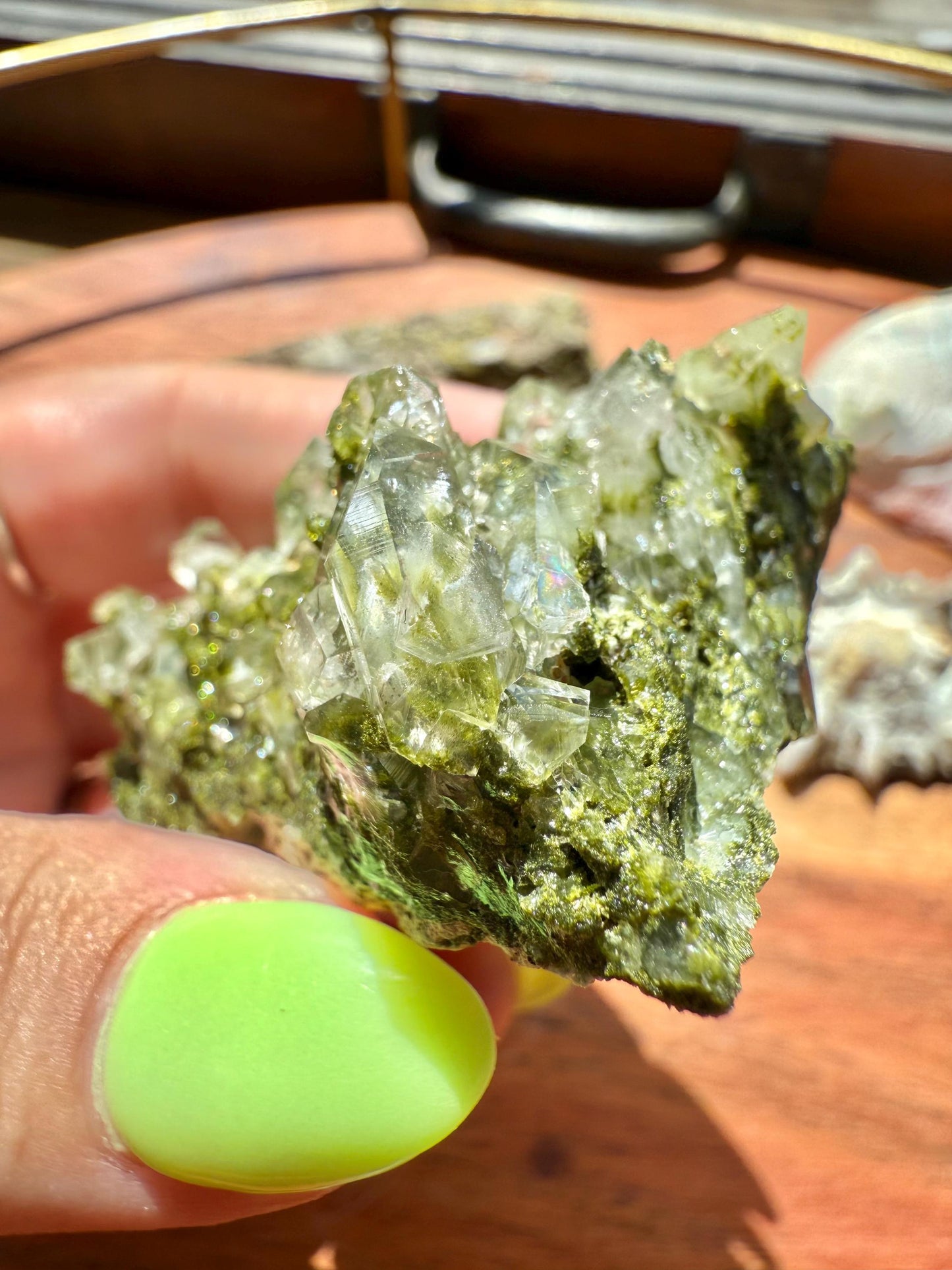 High Quality Epidote and Quartz Free Form || Epidote and Quartz || Forest Fairy Quartz || Raw Crystal || Sparkly Crystal