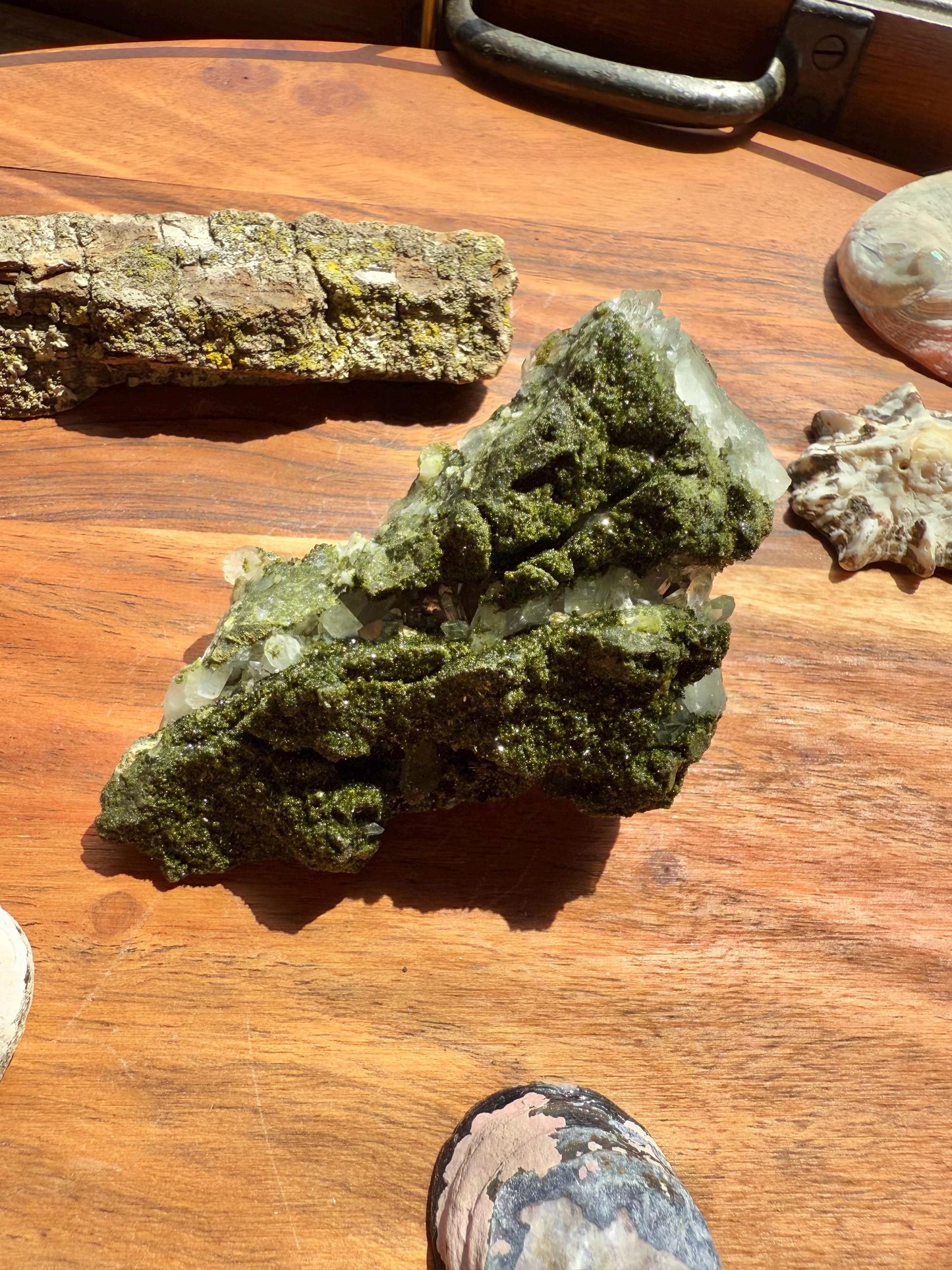 High Quality Epidote and Quartz Free Form || Epidote and Quartz || Forest Fairy Quartz || Raw Crystal || Sparkly Crystal