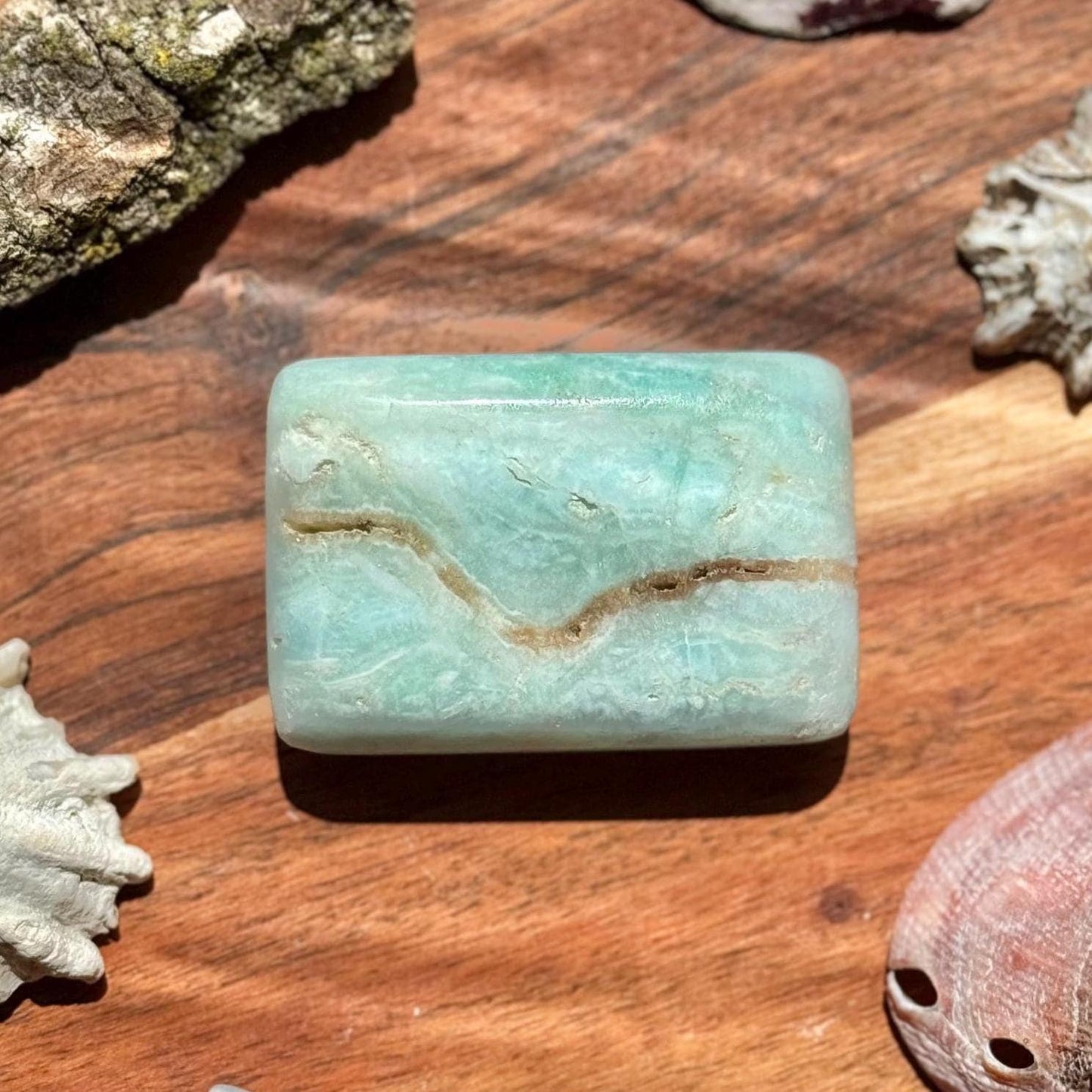 Caribbean Calcite Palm Stone || Caribbean Calcite Rectangle || Soap Shaped Caribbean Calcite || Crystal Gift || Caribbean Calcite