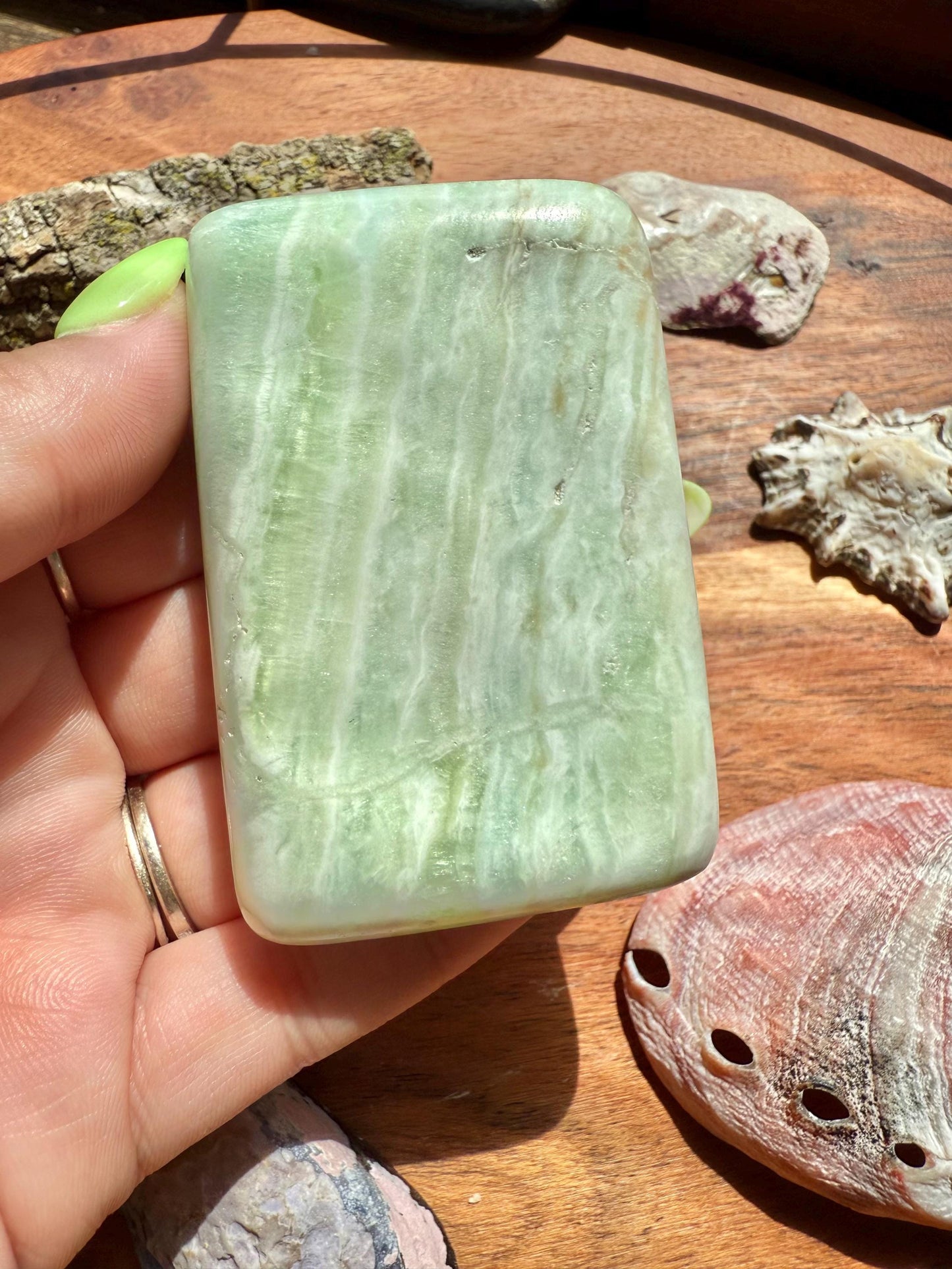 Caribbean Calcite Palm Stone || Caribbean Calcite Rectangle || Soap Shaped Caribbean Calcite || Crystal Gift || Caribbean Calcite