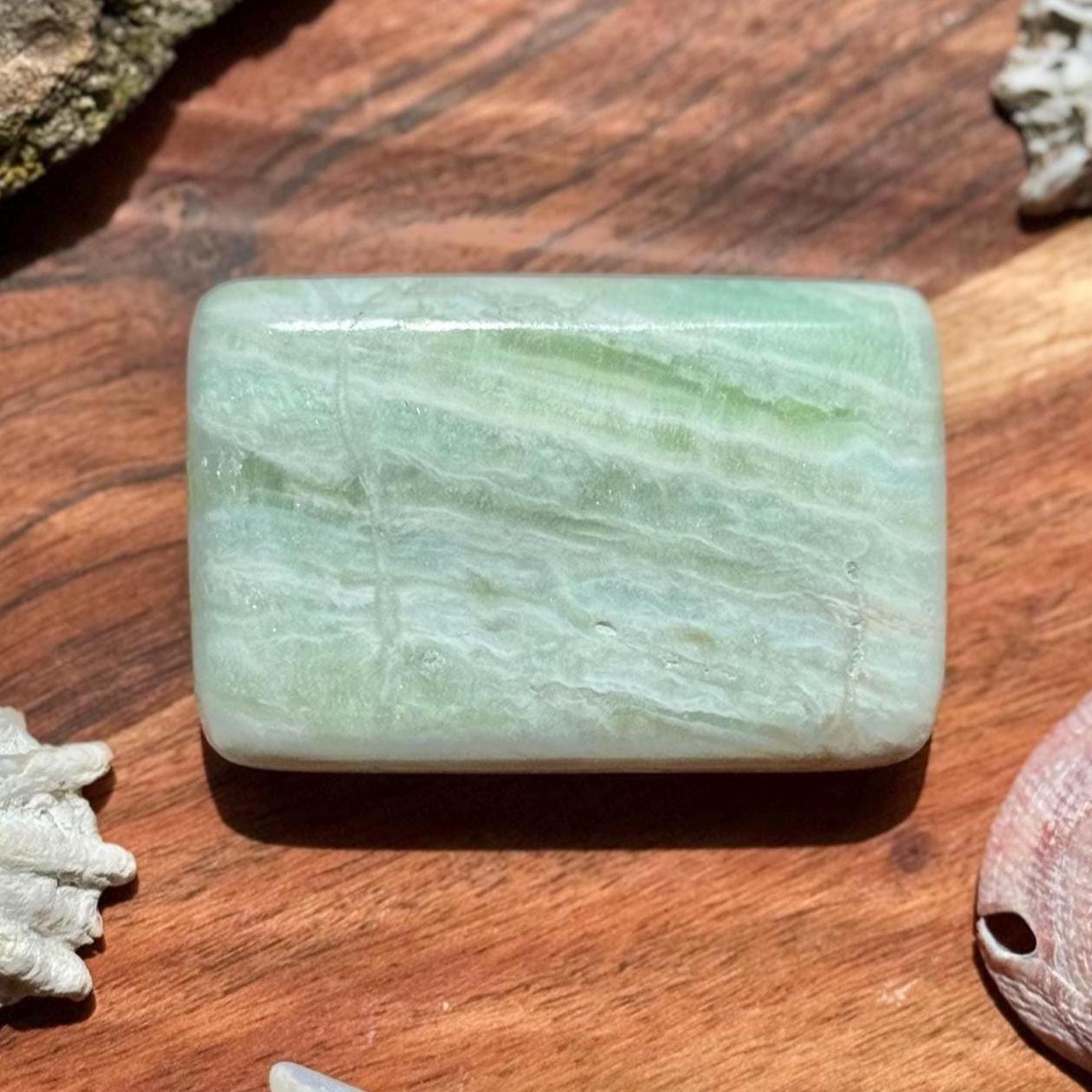 Caribbean Calcite Palm Stone || Caribbean Calcite Rectangle || Soap Shaped Caribbean Calcite || Crystal Gift || Caribbean Calcite