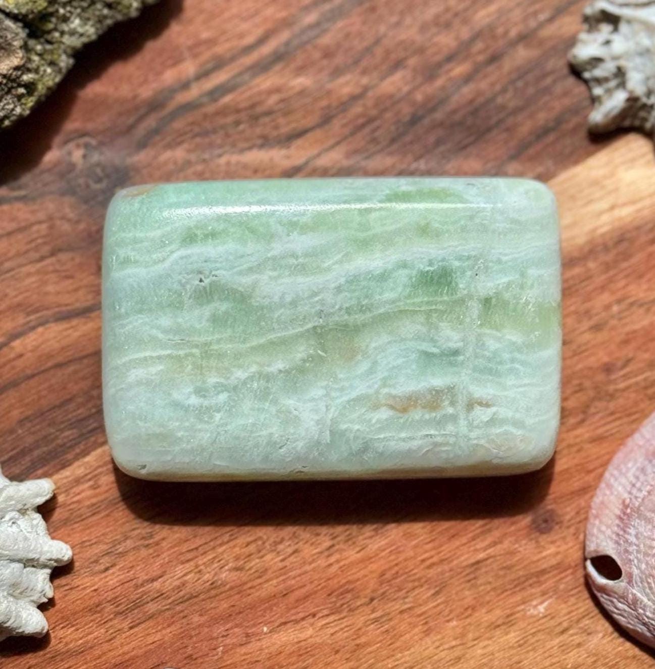 Caribbean Calcite Palm Stone || Caribbean Calcite Rectangle || Soap Shaped Caribbean Calcite || Crystal Gift || Caribbean Calcite