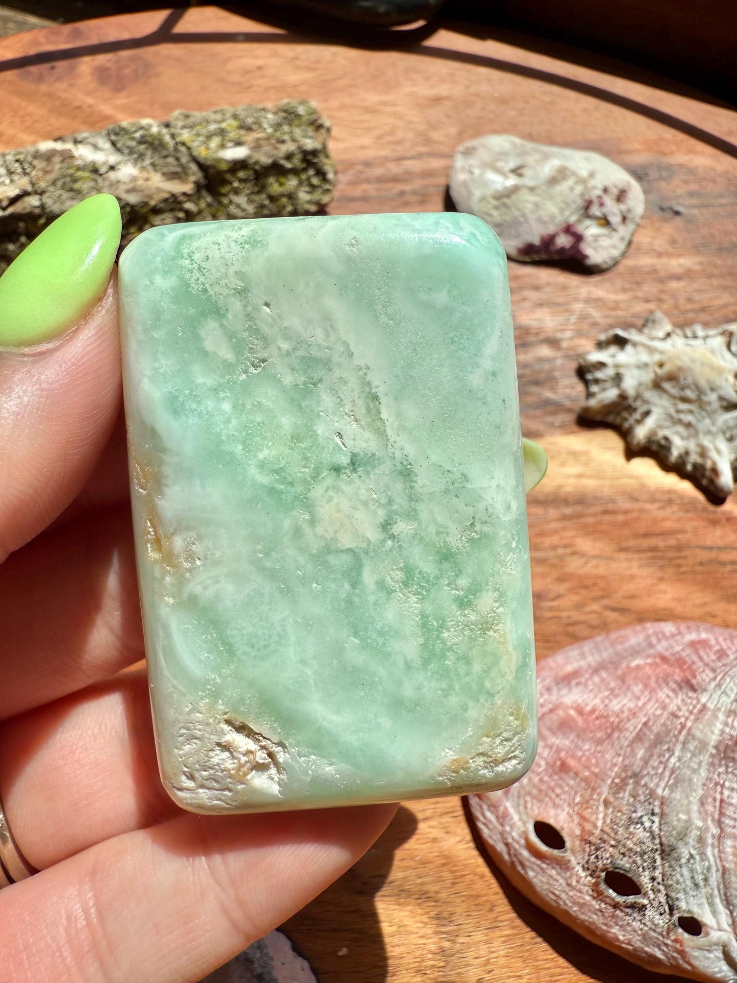 Caribbean Calcite Palm Stone || Caribbean Calcite Rectangle || Soap Shaped Caribbean Calcite || Crystal Gift || Caribbean Calcite