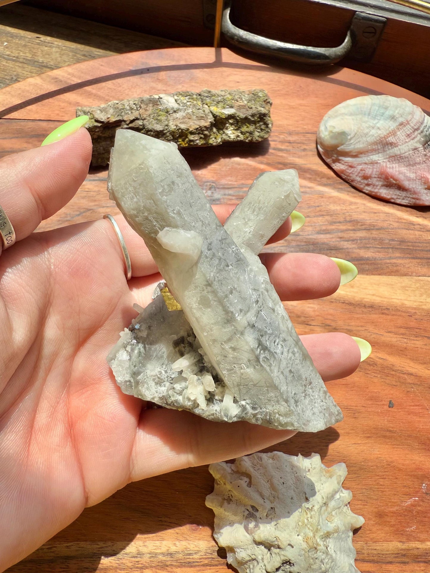 High Quality Calcite Covered Quartz with Pyrite from Mongolia || Calcite || Quartz || Pyrite || Raw Crystal Cluster || Combo Mineral