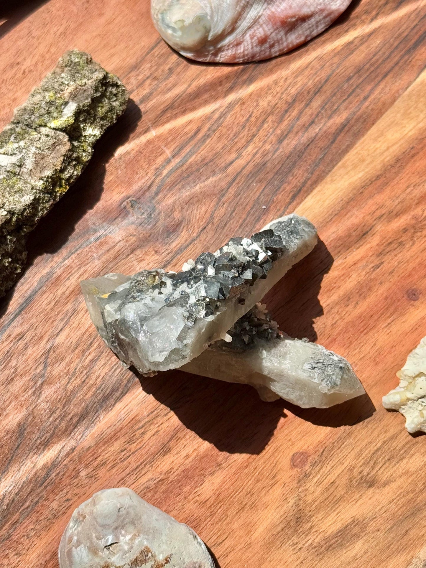 High Quality Calcite Covered Quartz with Pyrite from Mongolia || Calcite || Quartz || Pyrite || Raw Crystal Cluster || Combo Mineral