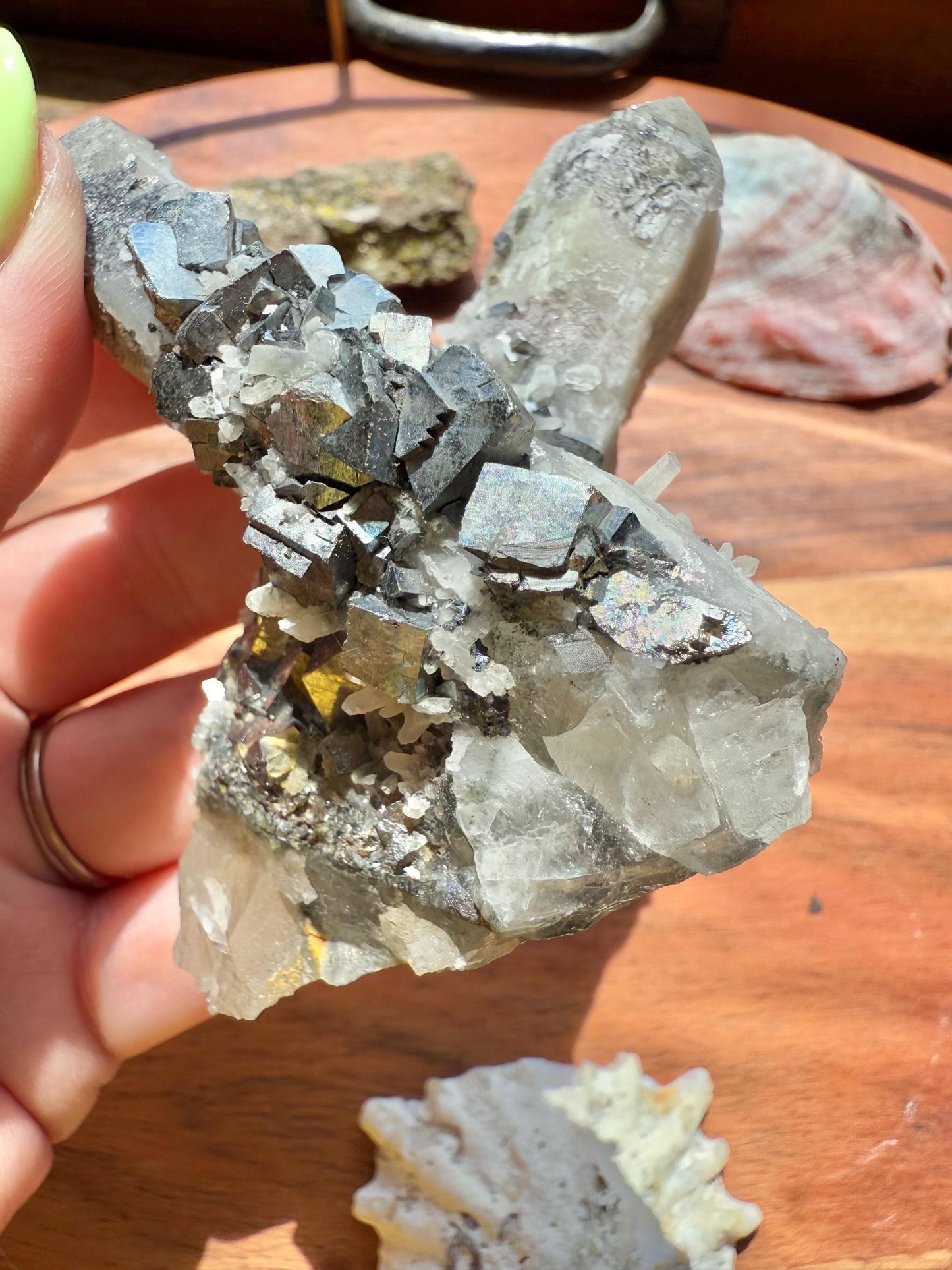 High Quality Calcite Covered Quartz with Pyrite from Mongolia || Calcite || Quartz || Pyrite || Raw Crystal Cluster || Combo Mineral
