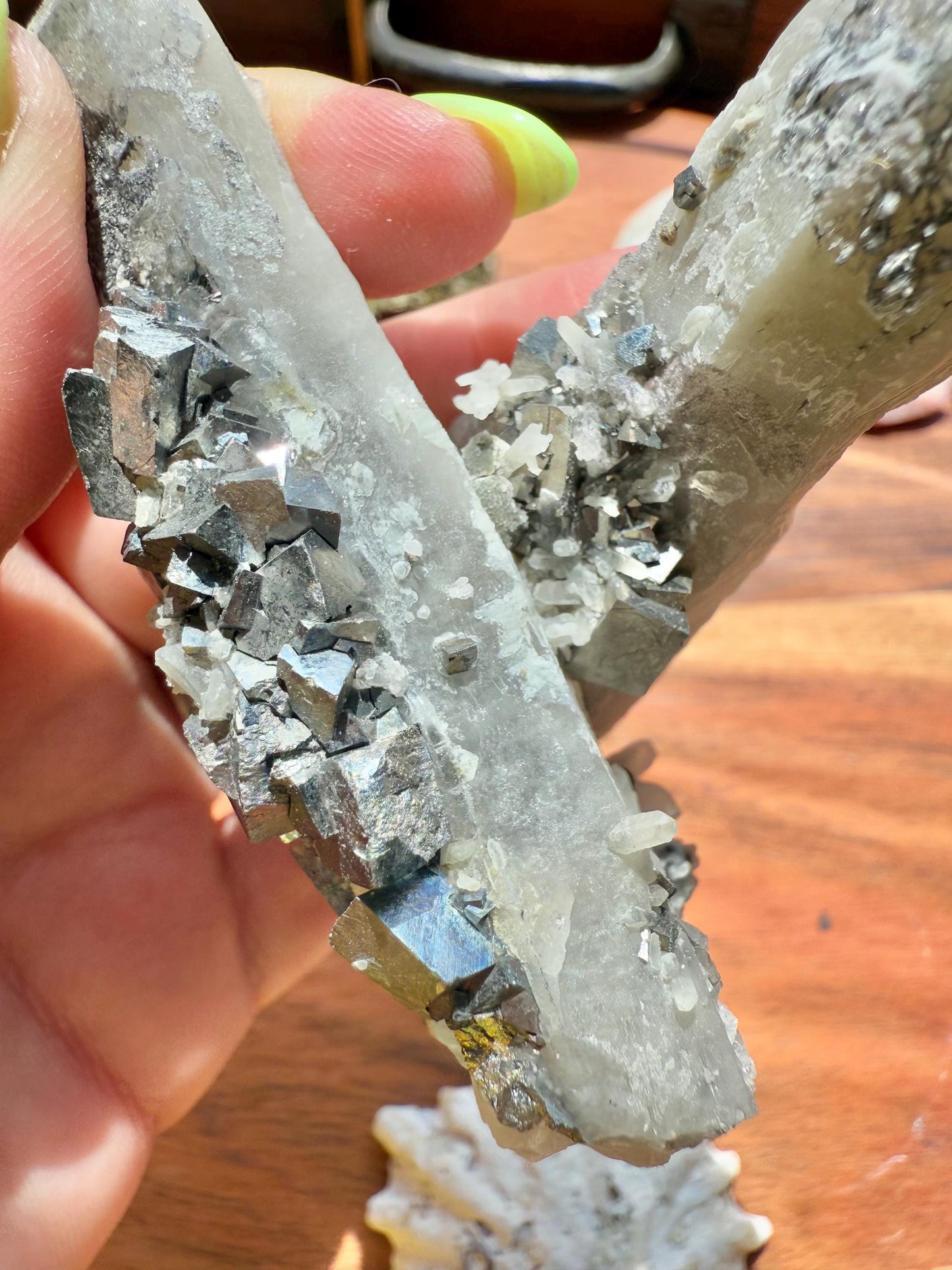 High Quality Calcite Covered Quartz with Pyrite from Mongolia || Calcite || Quartz || Pyrite || Raw Crystal Cluster || Combo Mineral