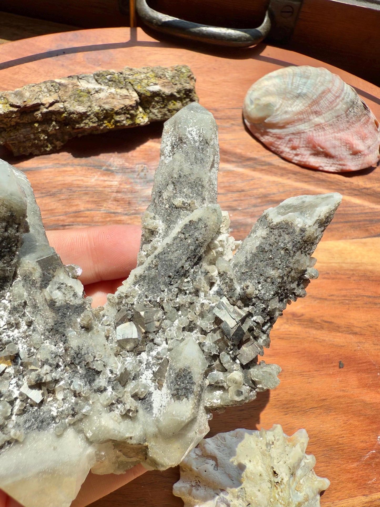 High Quality Calcite Covered Quartz with Pyrite from Mongolia || Calcite || Quartz || Pyrite || Raw Crystal Cluster || Combo Mineral