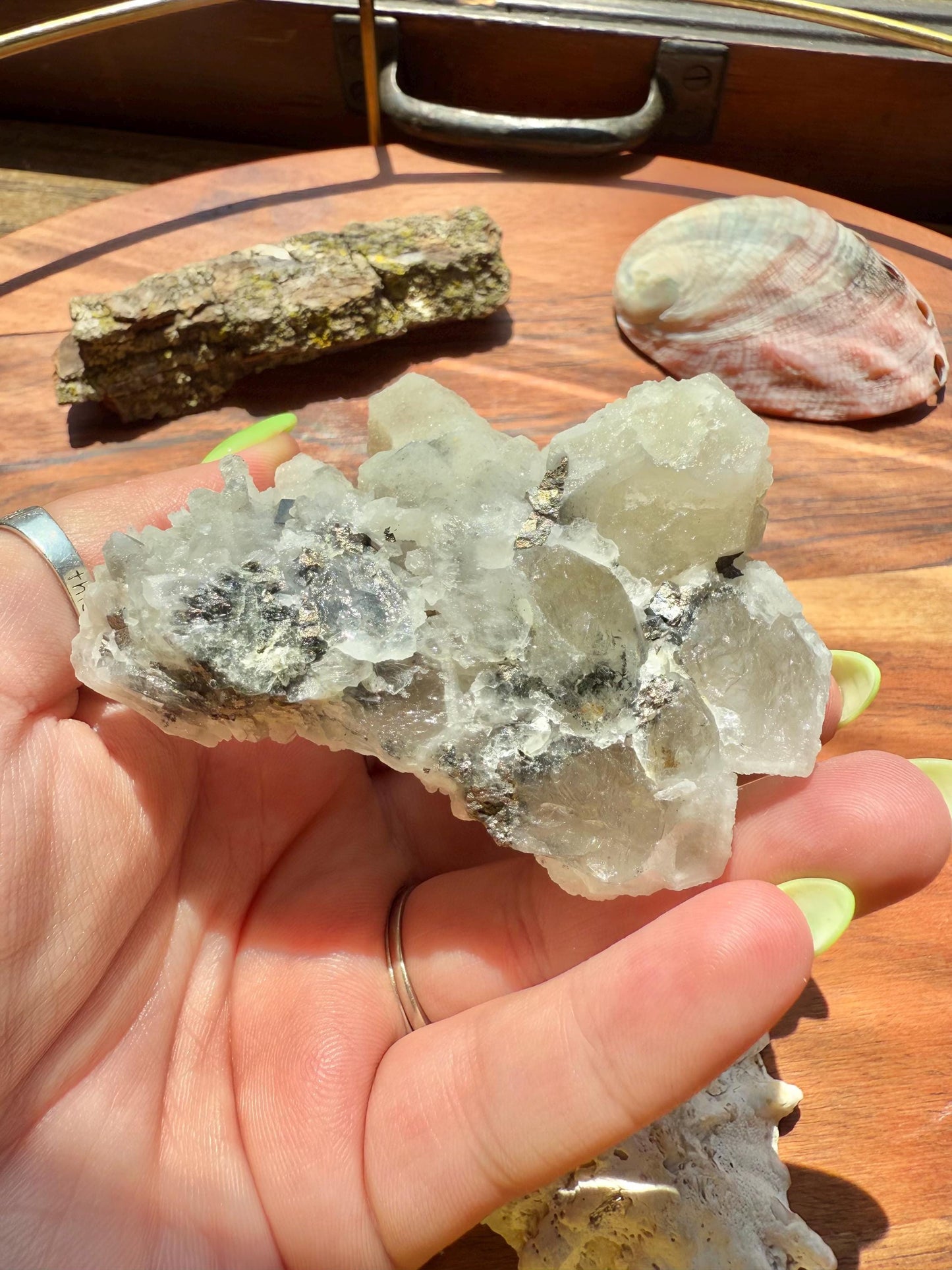 High Quality Calcite Covered Quartz with Pyrite from Mongolia || Calcite || Quartz || Pyrite || Raw Crystal Cluster || Combo Mineral