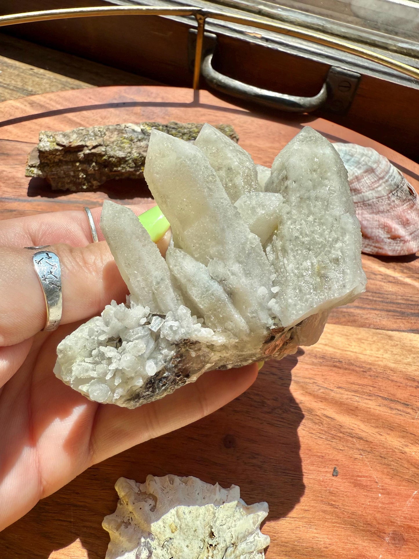 High Quality Calcite Covered Quartz with Pyrite from Mongolia || Calcite || Quartz || Pyrite || Raw Crystal Cluster || Combo Mineral