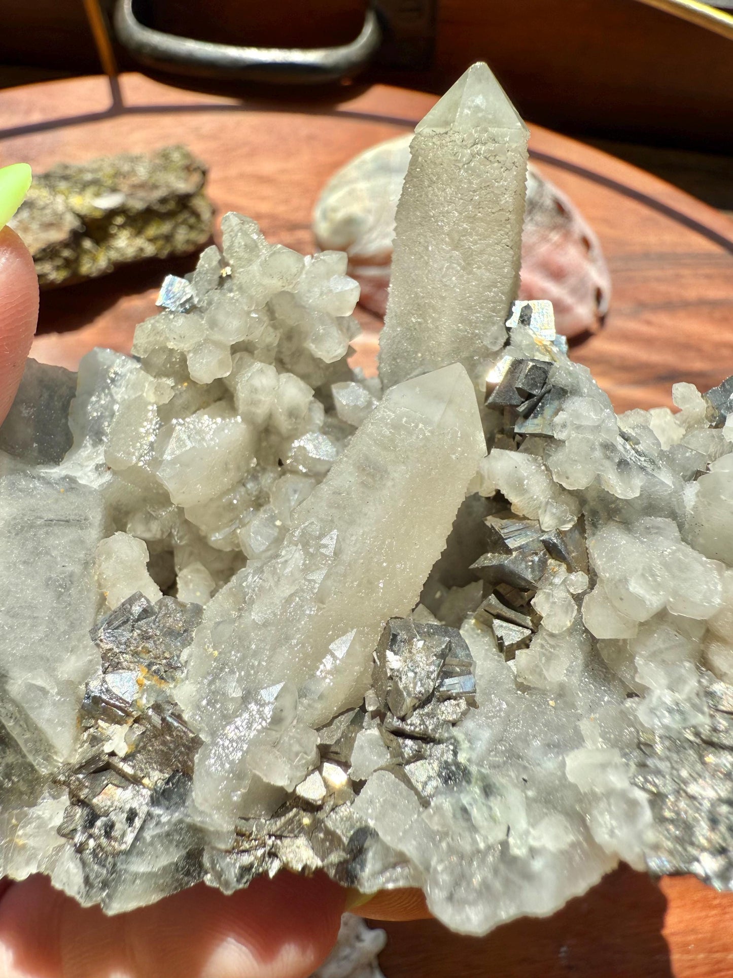 High Quality Calcite Covered Quartz with Pyrite from Mongolia || Calcite || Quartz || Pyrite || Raw Crystal Cluster || Combo Mineral