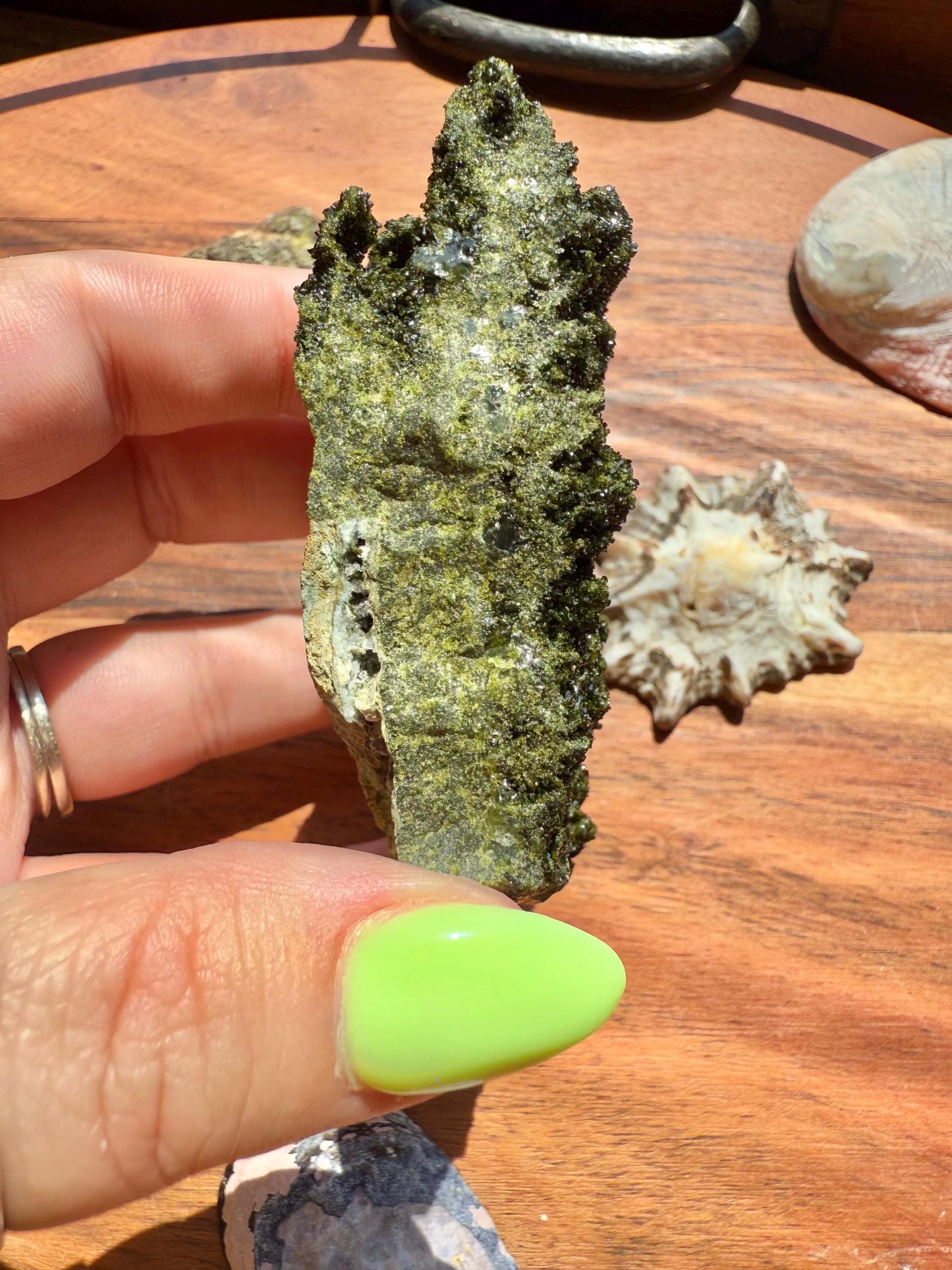 High Quality Epidote and Quartz Free Form || Epidote and Quartz || Forest Fairy Quartz || Raw Crystal || Sparkly Crystal