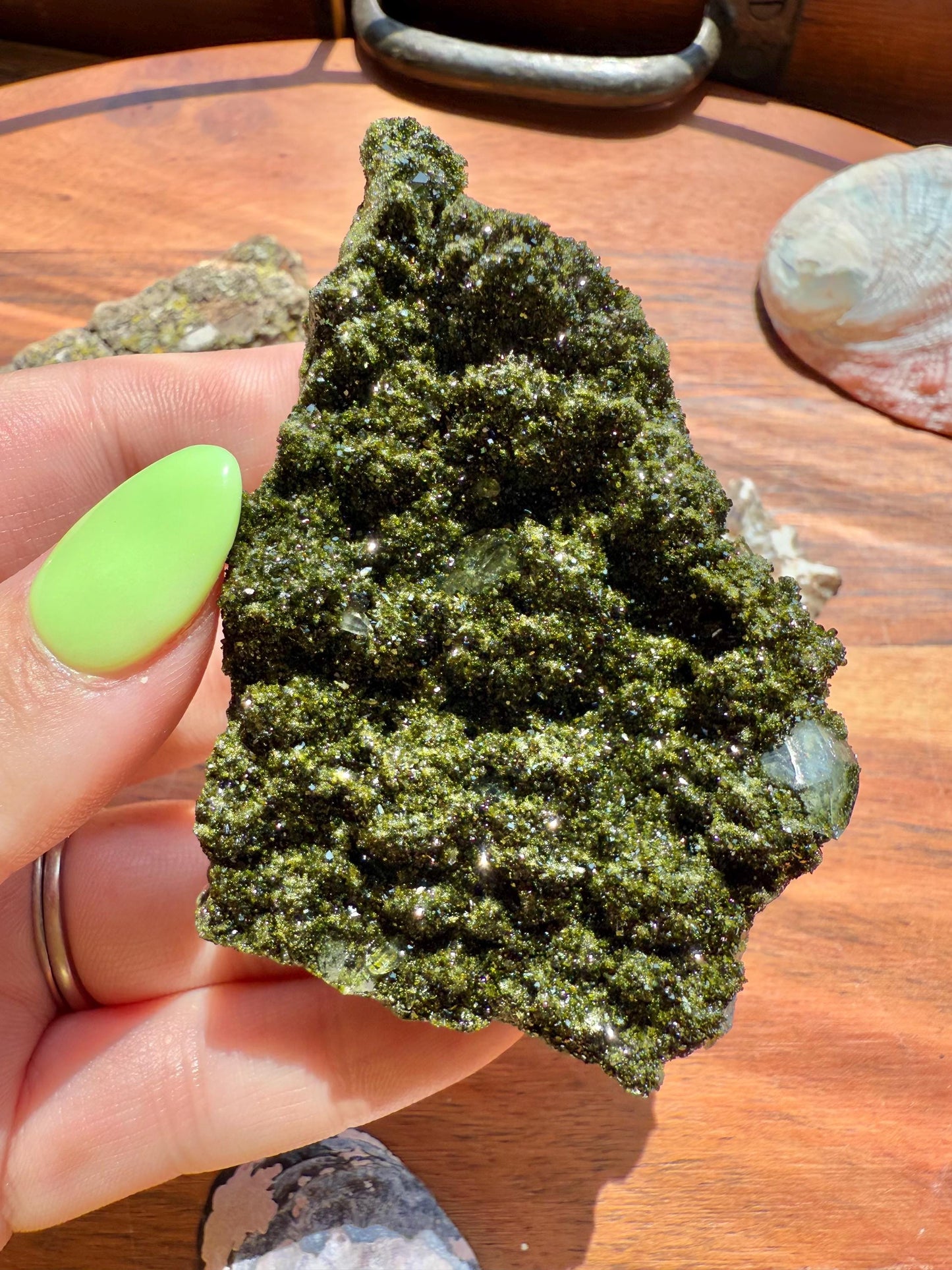 High Quality Epidote and Quartz Free Form || Epidote and Quartz || Forest Fairy Quartz || Raw Crystal || Sparkly Crystal