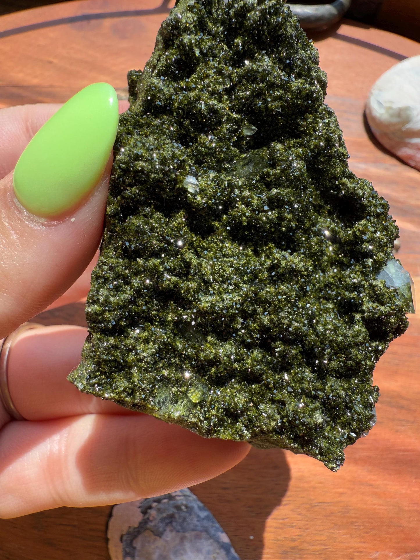 High Quality Epidote and Quartz Free Form || Epidote and Quartz || Forest Fairy Quartz || Raw Crystal || Sparkly Crystal