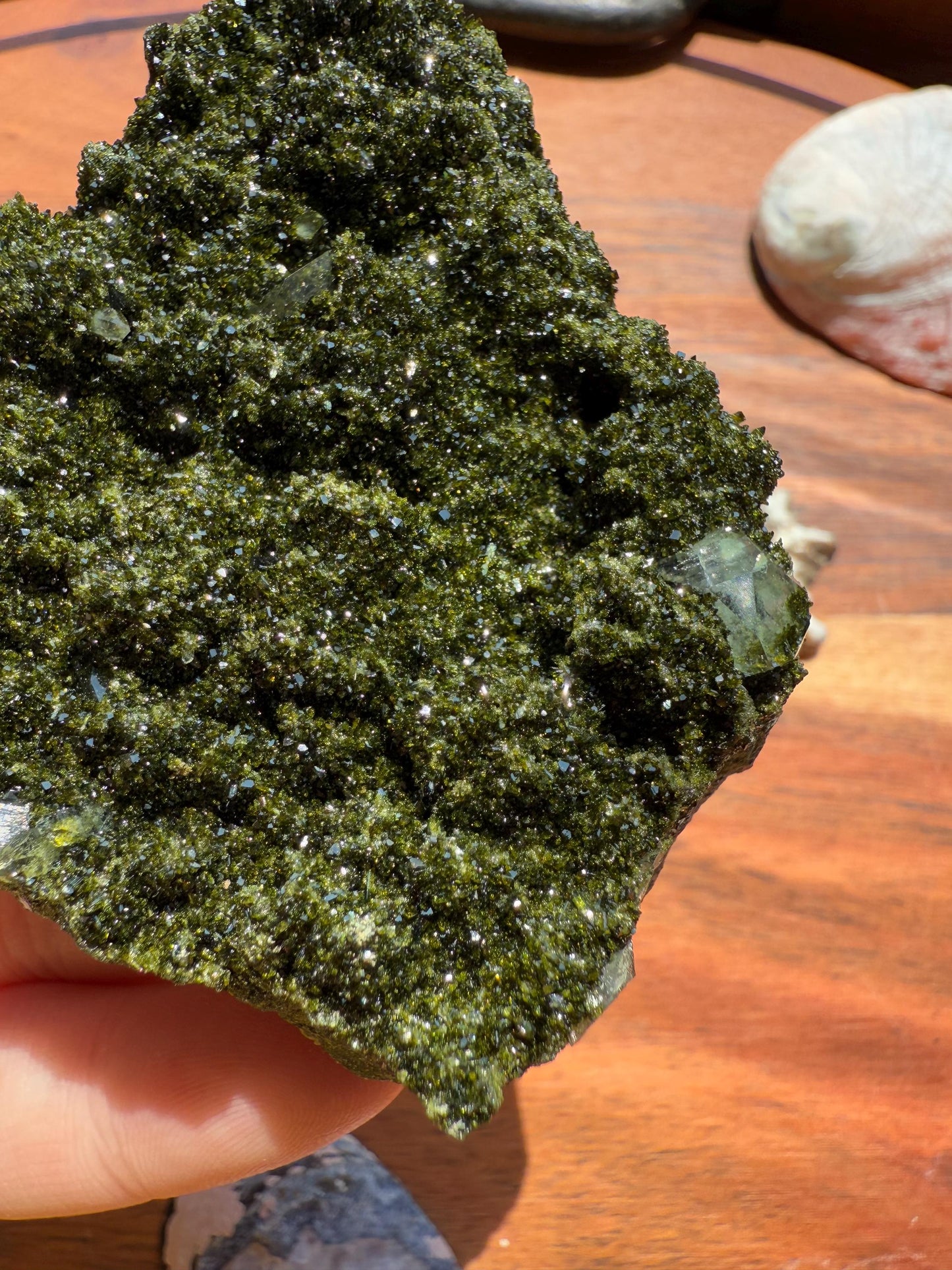 High Quality Epidote and Quartz Free Form || Epidote and Quartz || Forest Fairy Quartz || Raw Crystal || Sparkly Crystal