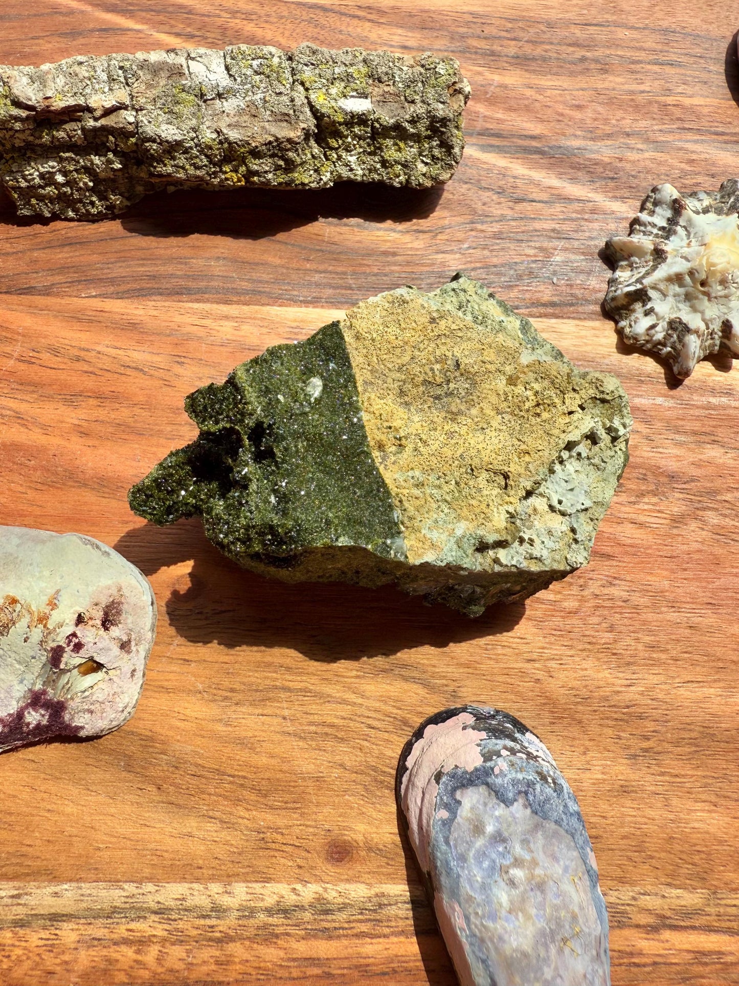 High Quality Epidote and Quartz Free Form || Epidote and Quartz || Forest Fairy Quartz || Raw Crystal || Sparkly Crystal