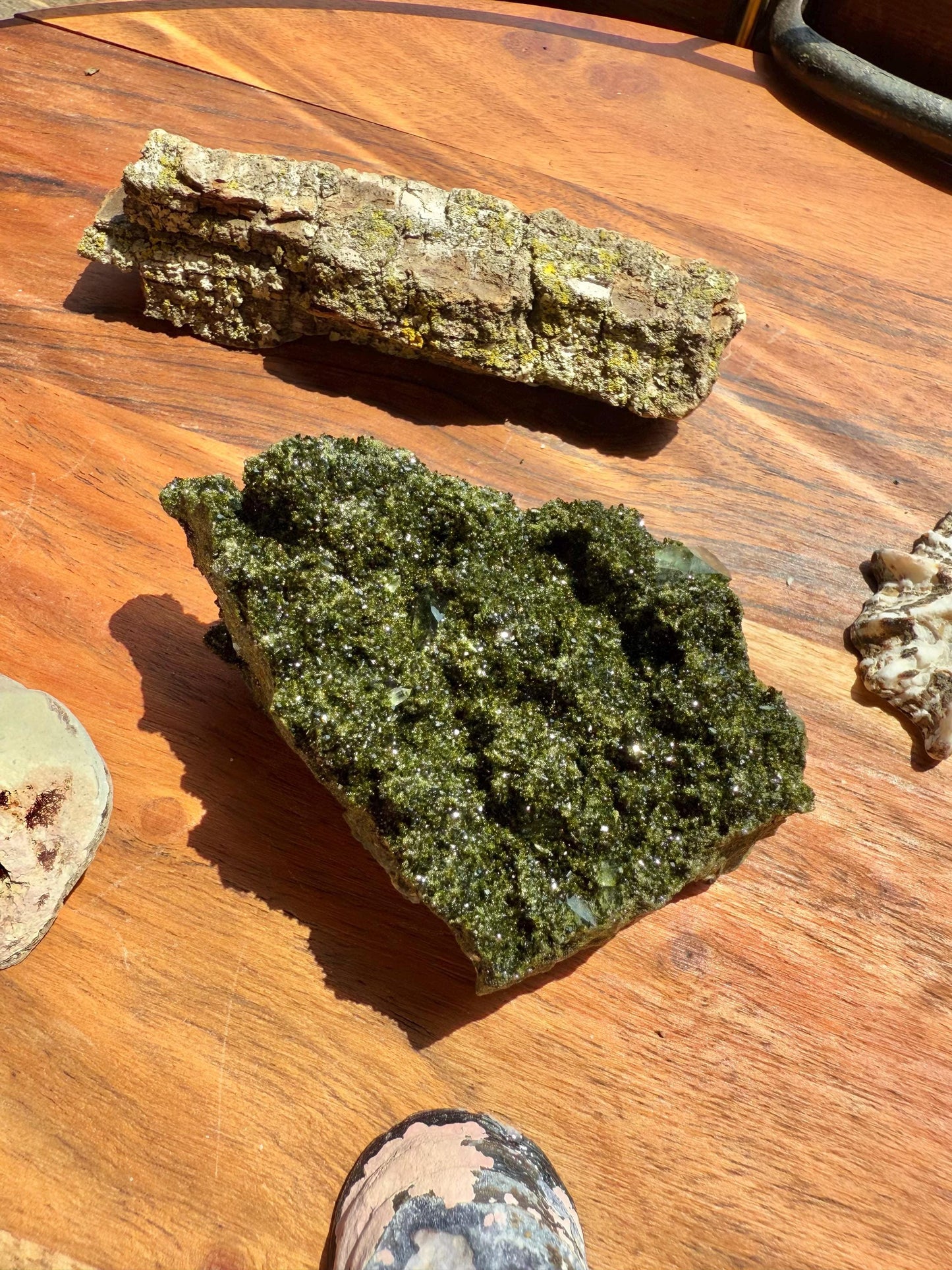 High Quality Epidote and Quartz Free Form || Epidote and Quartz || Forest Fairy Quartz || Raw Crystal || Sparkly Crystal