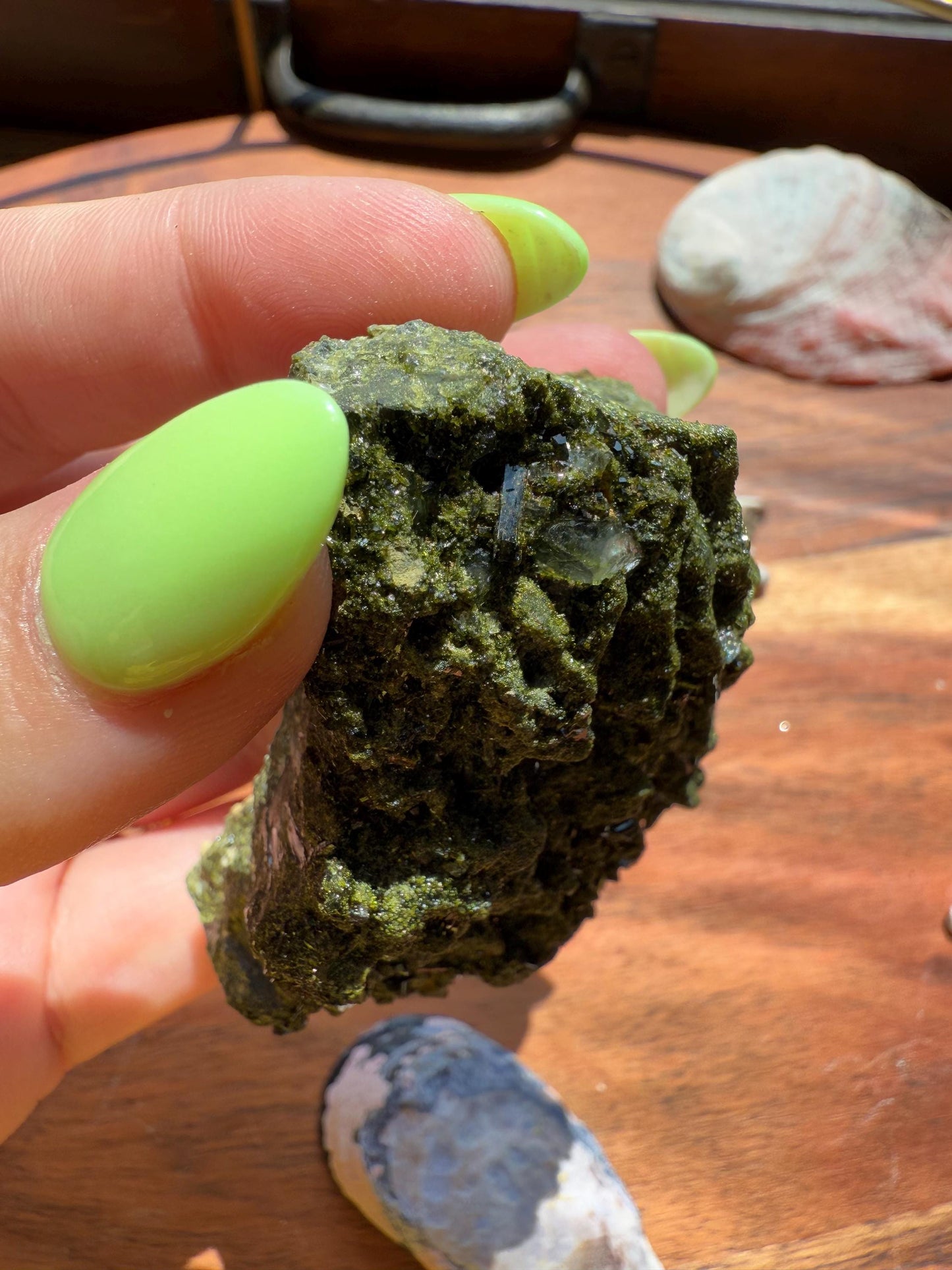 High Quality Epidote and Quartz Free Form || Epidote and Quartz || Forest Fairy Quartz || Raw Crystal || Sparkly Crystal