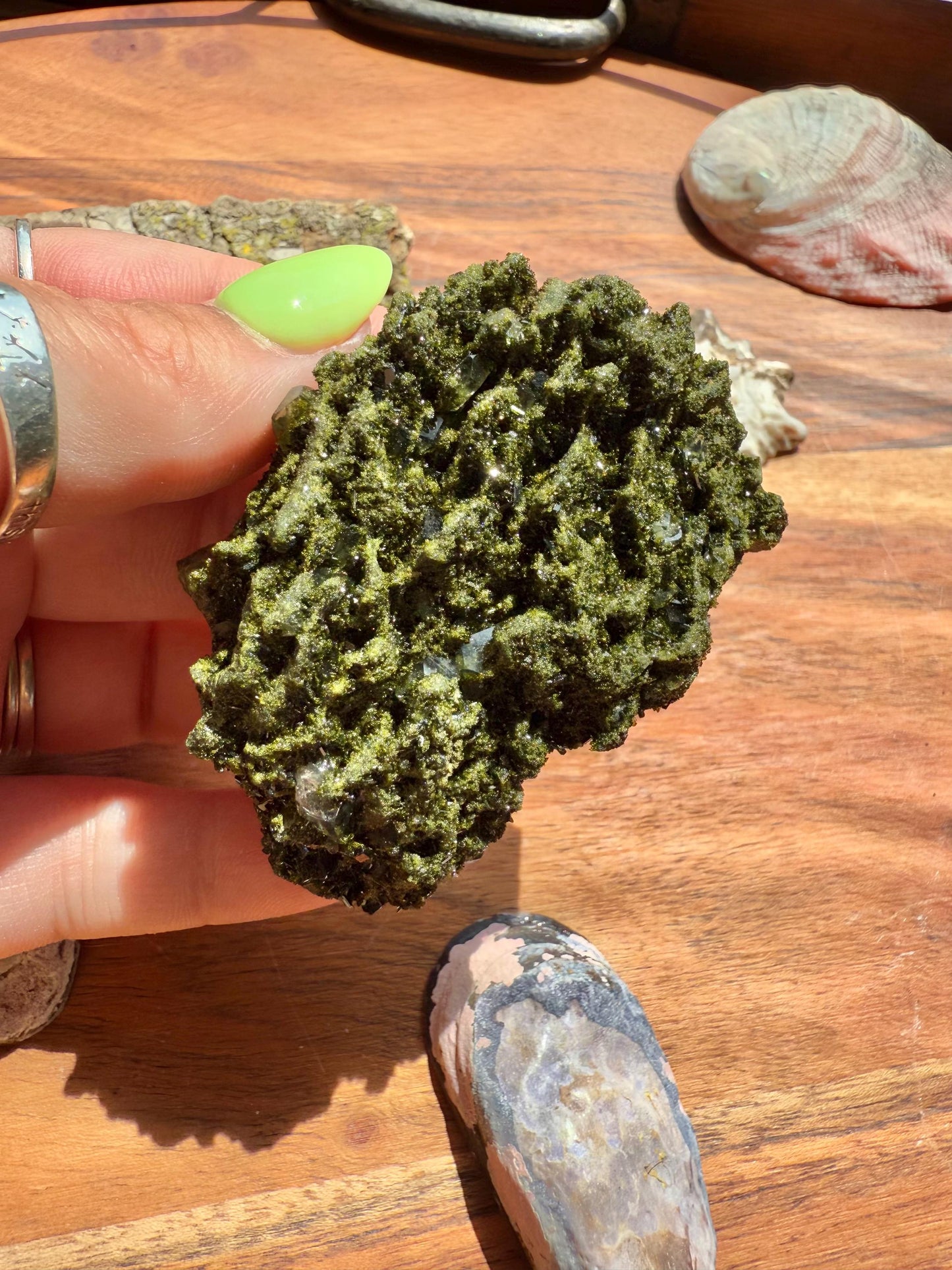 High Quality Epidote and Quartz Free Form || Epidote and Quartz || Forest Fairy Quartz || Raw Crystal || Sparkly Crystal