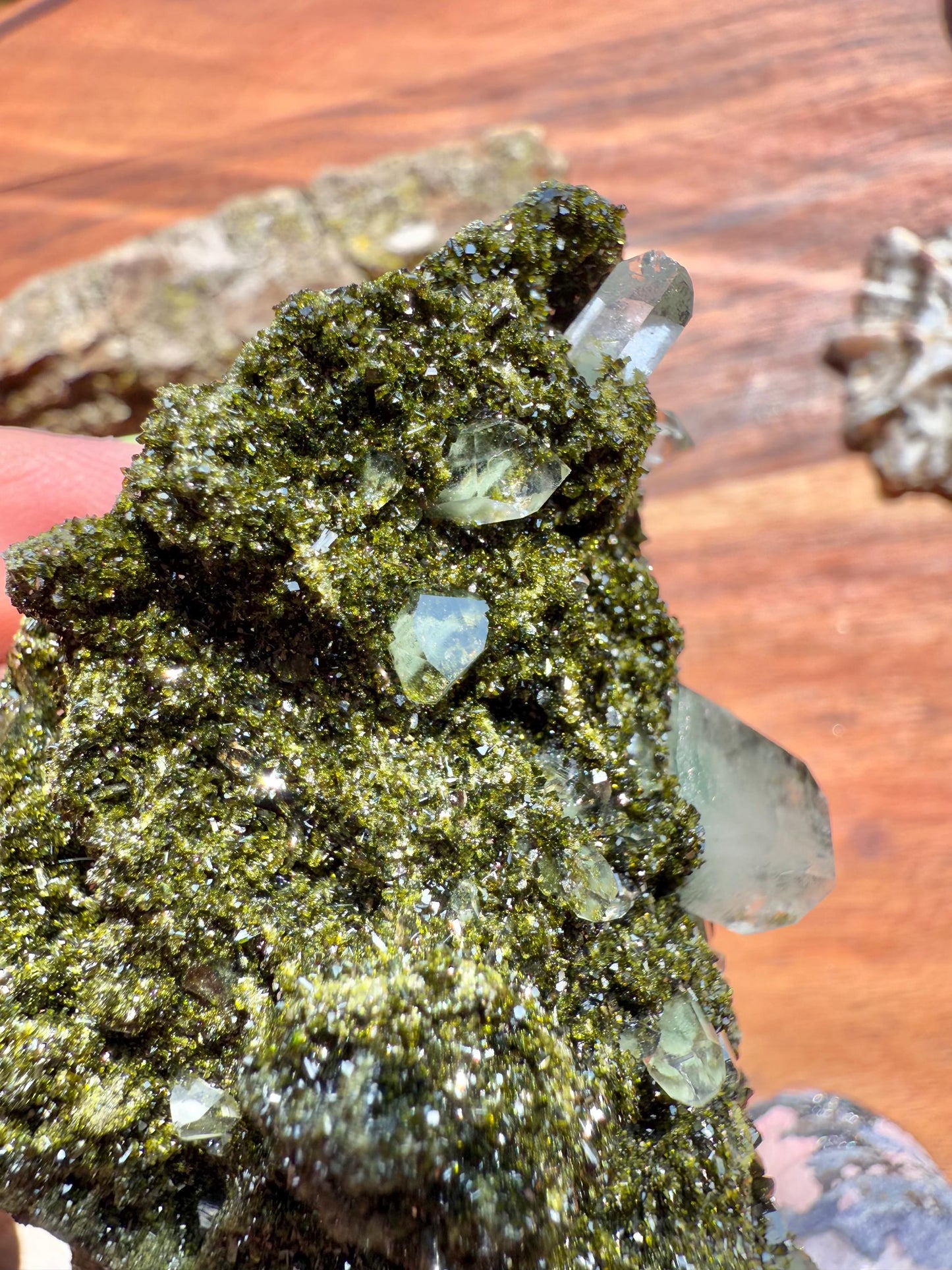 High Quality Epidote and Quartz Free Form || Epidote and Quartz || Forest Fairy Quartz || Raw Crystal || Sparkly Crystal