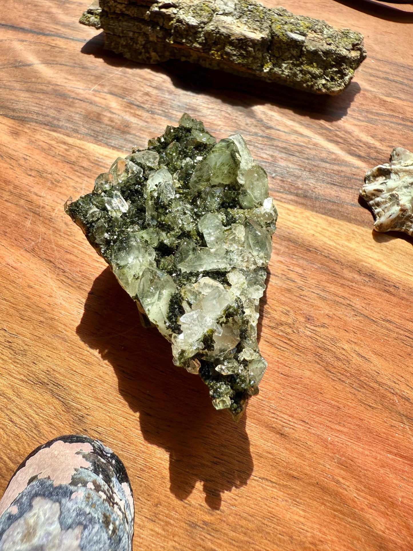 High Quality Epidote and Quartz Free Form || Epidote and Quartz || Forest Fairy Quartz || Raw Crystal || Sparkly Crystal