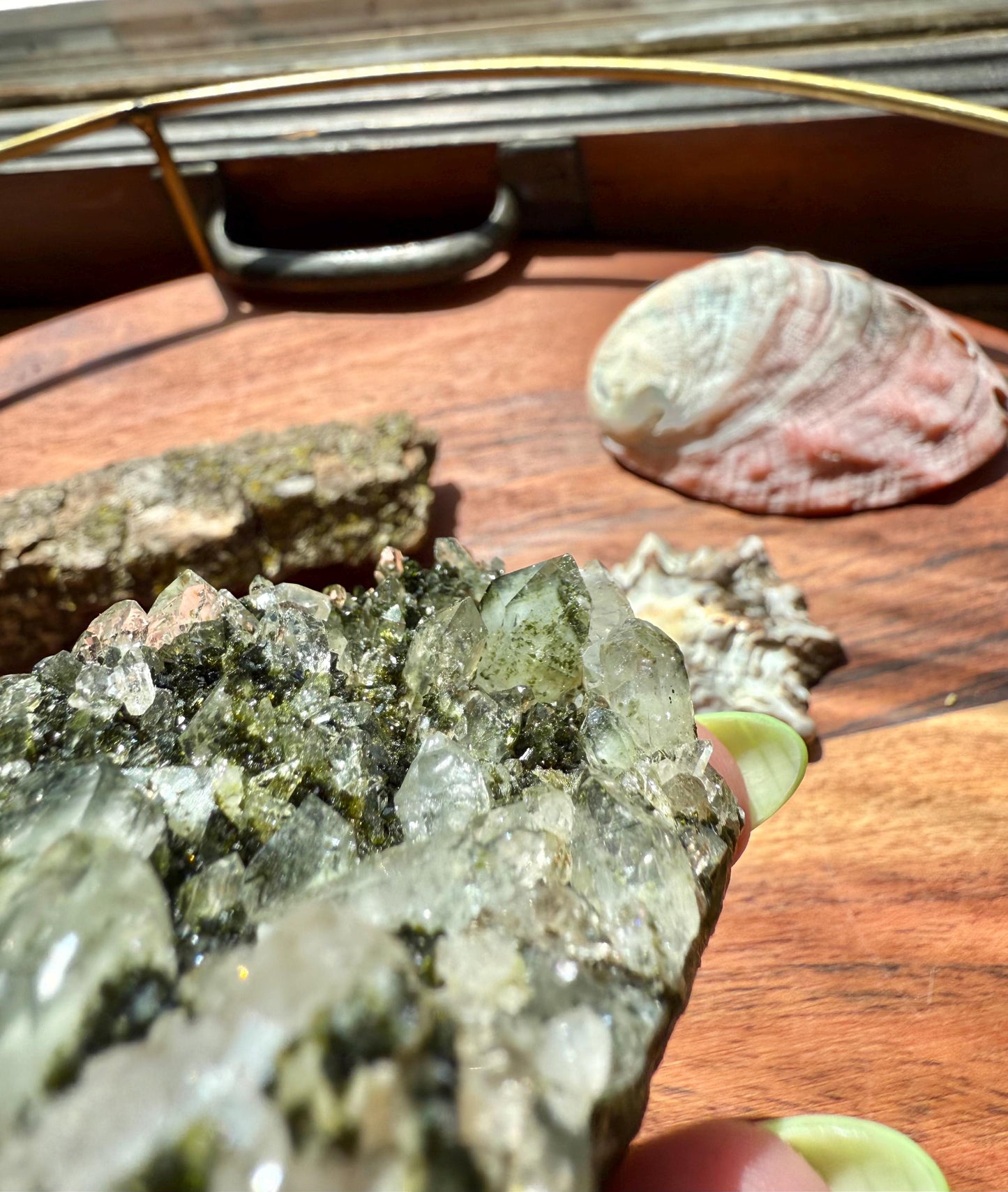 High Quality Epidote and Quartz Free Form || Epidote and Quartz || Forest Fairy Quartz || Raw Crystal || Sparkly Crystal