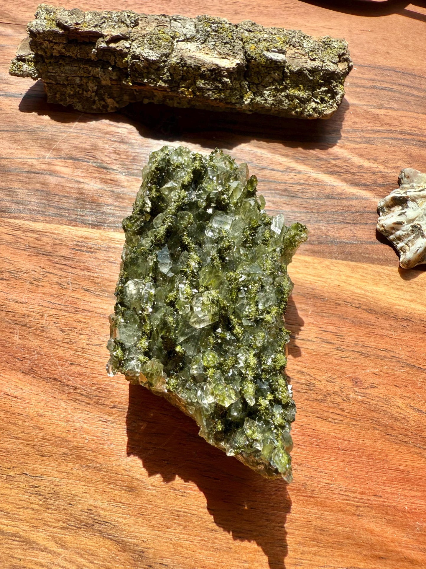 High Quality Epidote and Quartz Free Form || Epidote and Quartz || Forest Fairy Quartz || Raw Crystal || Sparkly Crystal