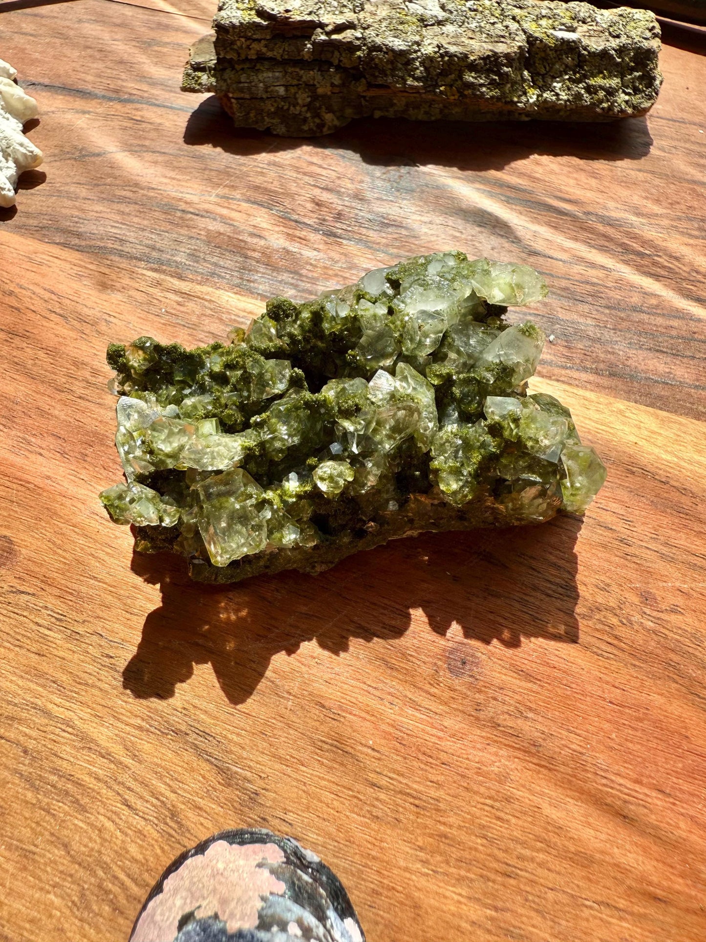 High Quality Epidote and Quartz Free Form || Epidote and Quartz || Forest Fairy Quartz || Raw Crystal || Sparkly Crystal