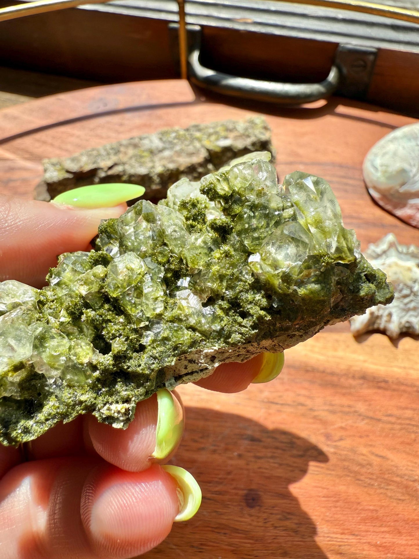High Quality Epidote and Quartz Free Form || Epidote and Quartz || Forest Fairy Quartz || Raw Crystal || Sparkly Crystal