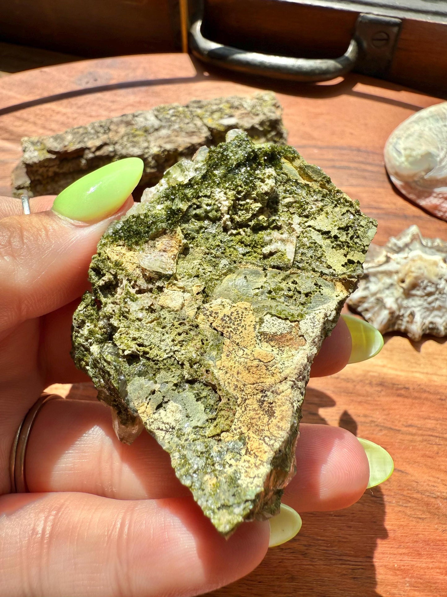 High Quality Epidote and Quartz Free Form || Epidote and Quartz || Forest Fairy Quartz || Raw Crystal || Sparkly Crystal