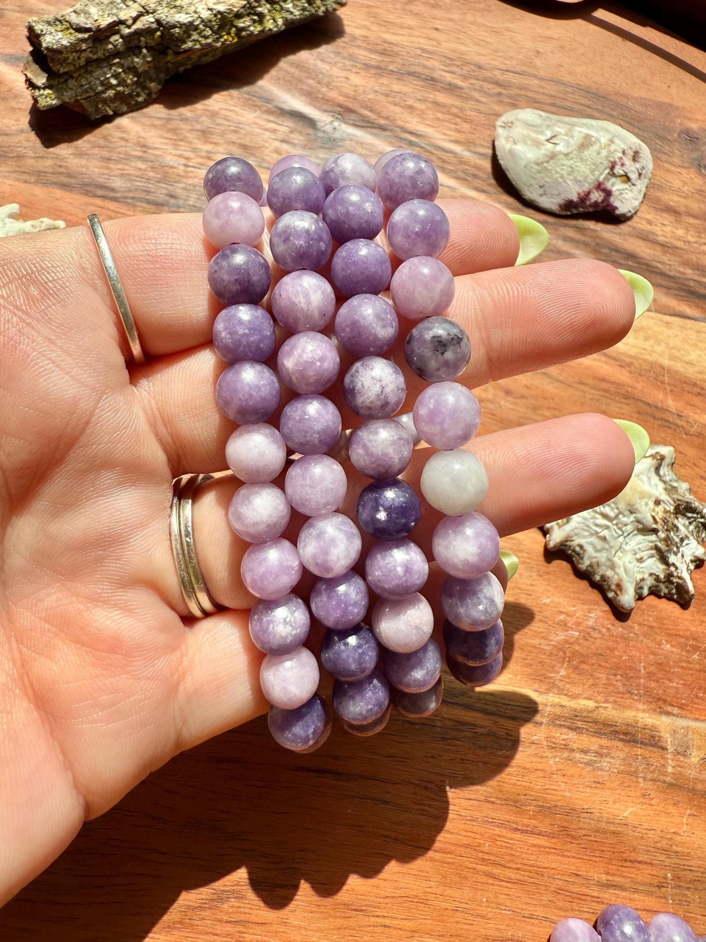 Lepidolite Bracelet 8mm || Lepidolite || Purple Crystal Bracelet || Gift for Crystal Lover || Gift for Mom || Crystal Bracelet