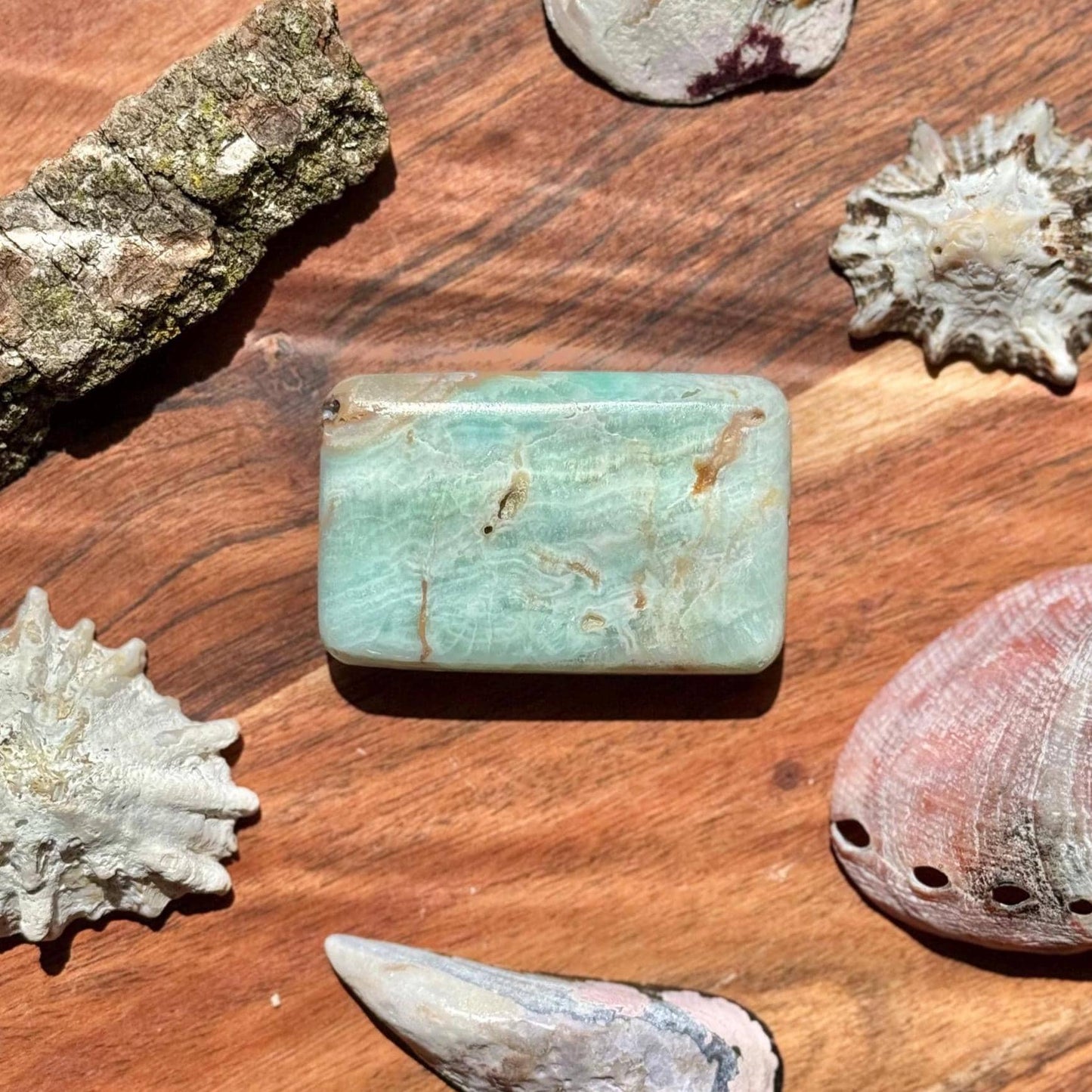 Caribbean Calcite Palm Stone || Caribbean Calcite Rectangle || Soap Shaped Caribbean Calcite || Crystal Gift || Caribbean Calcite