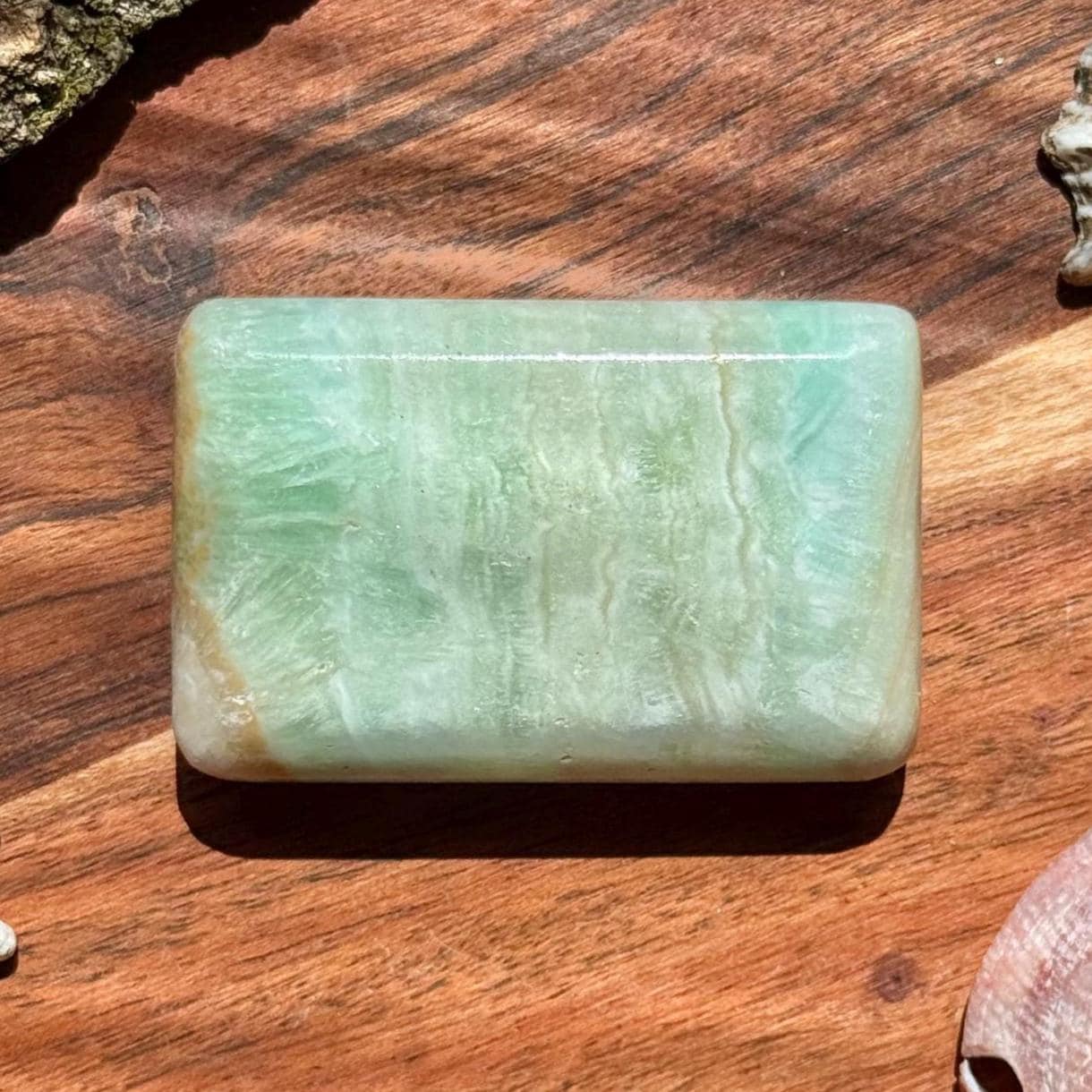 Caribbean Calcite Palm Stone || Caribbean Calcite Rectangle || Soap Shaped Caribbean Calcite || Crystal Gift || Caribbean Calcite