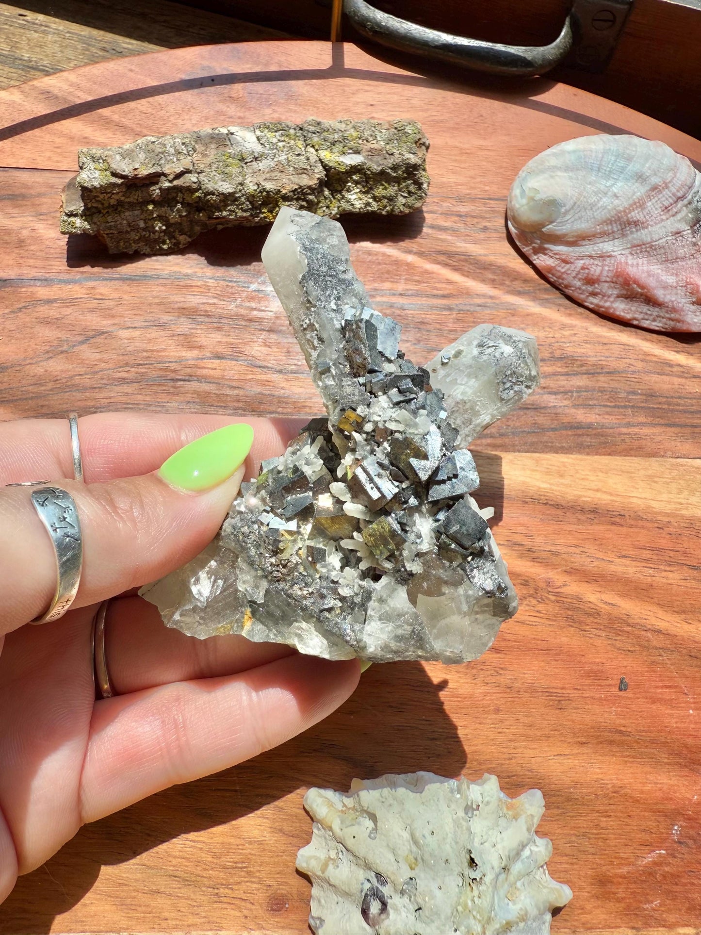 High Quality Calcite Covered Quartz with Pyrite from Mongolia || Calcite || Quartz || Pyrite || Raw Crystal Cluster || Combo Mineral