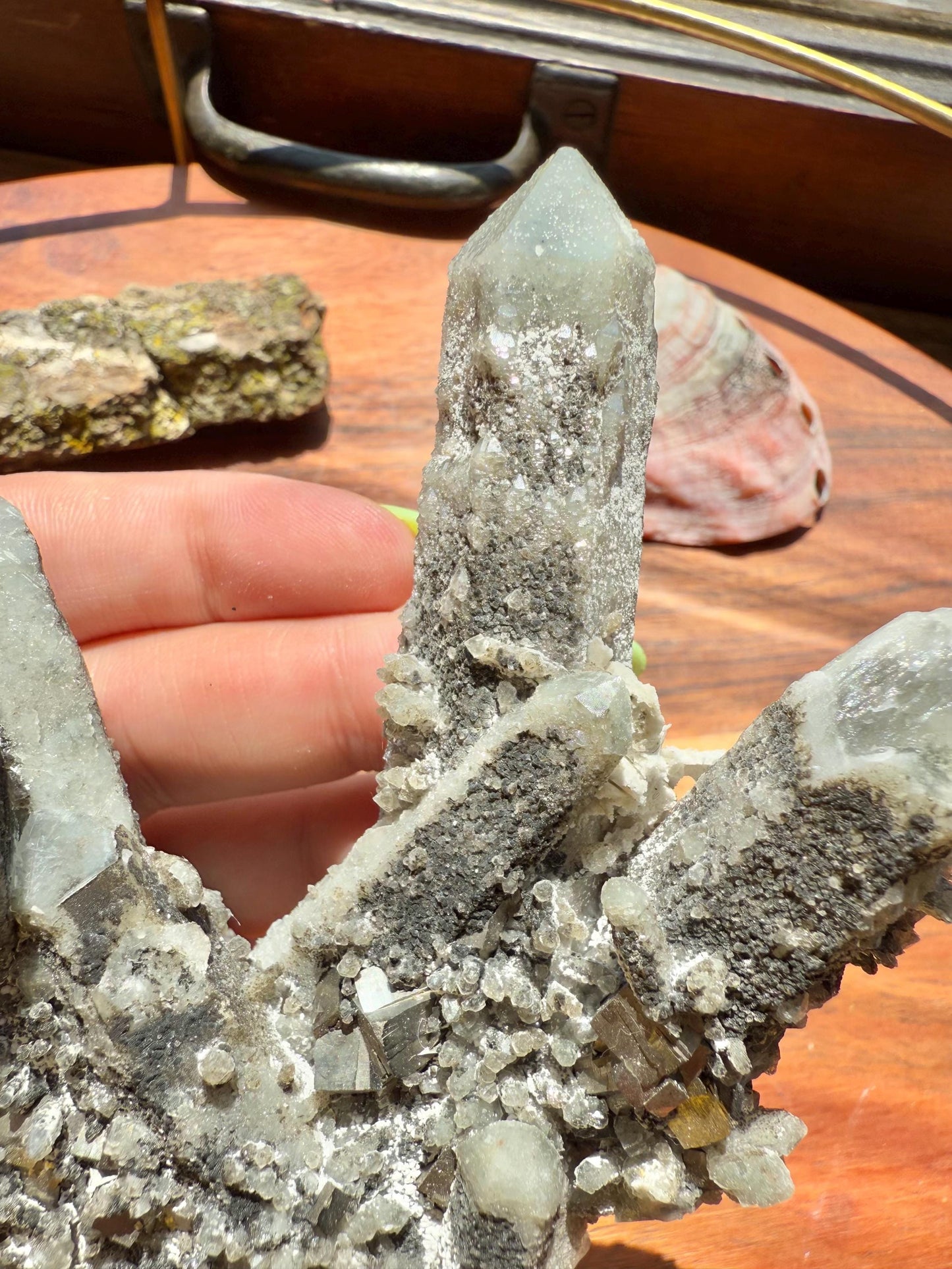 High Quality Calcite Covered Quartz with Pyrite from Mongolia || Calcite || Quartz || Pyrite || Raw Crystal Cluster || Combo Mineral