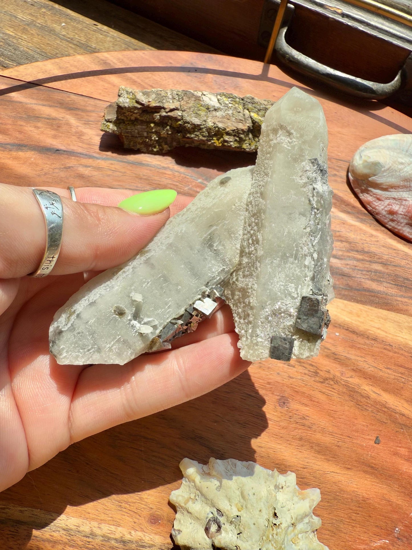 High Quality Calcite Covered Quartz with Pyrite from Mongolia || Calcite || Quartz || Pyrite || Raw Crystal Cluster || Combo Mineral
