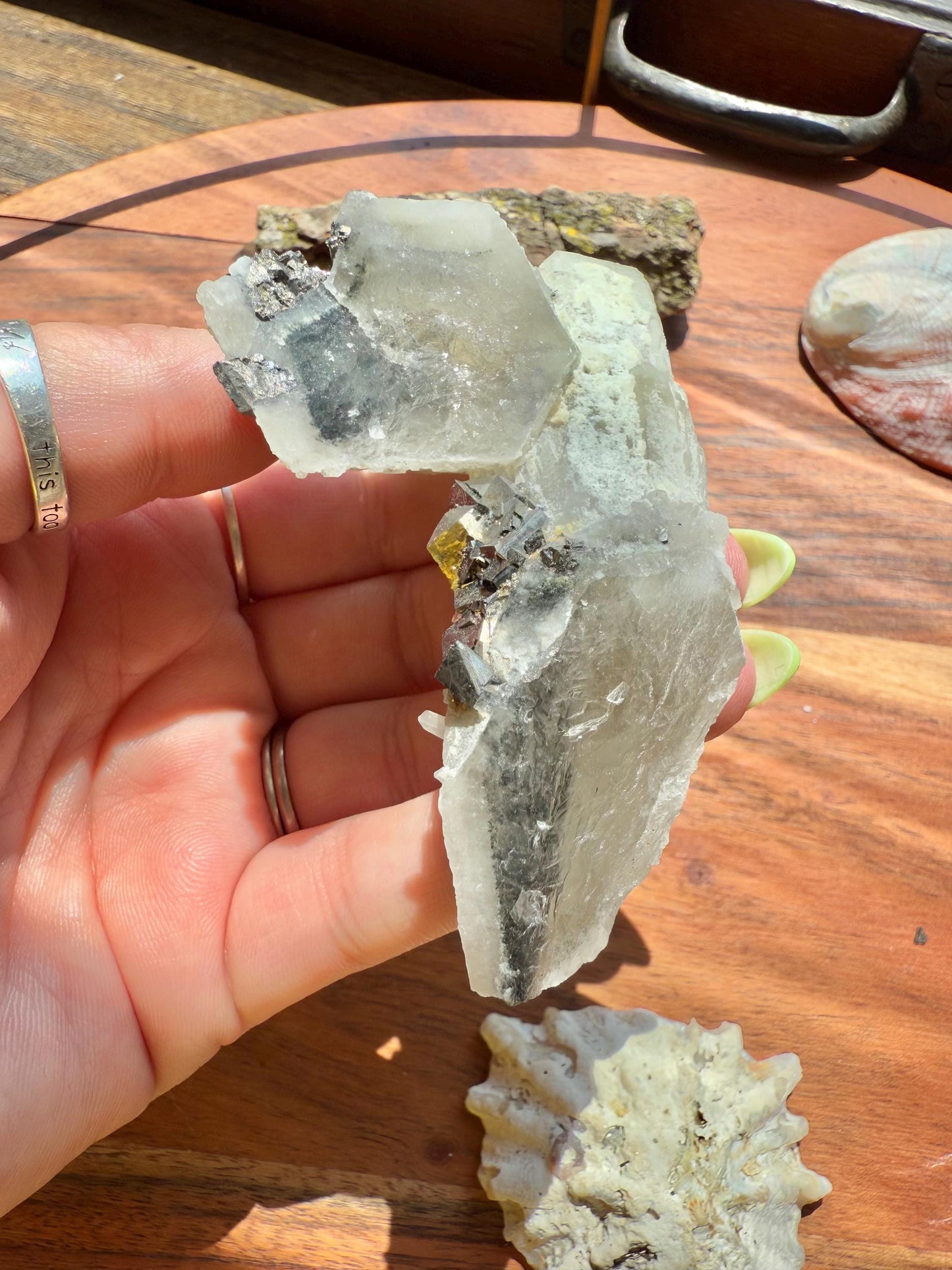 High Quality Calcite Covered Quartz with Pyrite from Mongolia || Calcite || Quartz || Pyrite || Raw Crystal Cluster || Combo Mineral