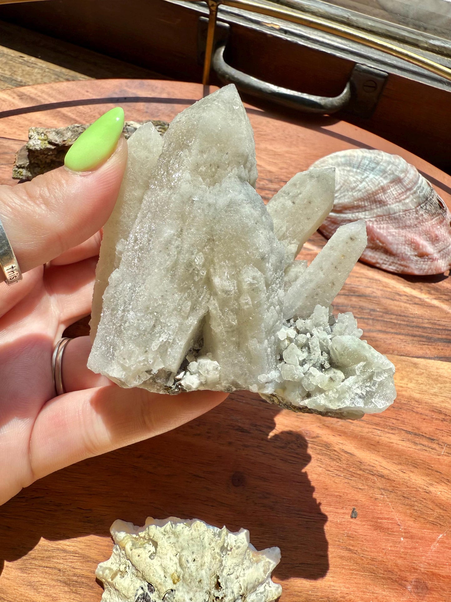 High Quality Calcite Covered Quartz with Pyrite from Mongolia || Calcite || Quartz || Pyrite || Raw Crystal Cluster || Combo Mineral