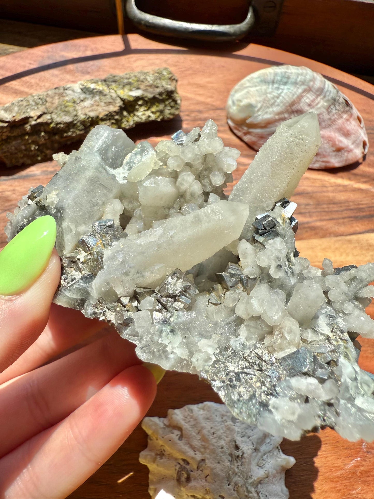 High Quality Calcite Covered Quartz with Pyrite from Mongolia || Calcite || Quartz || Pyrite || Raw Crystal Cluster || Combo Mineral