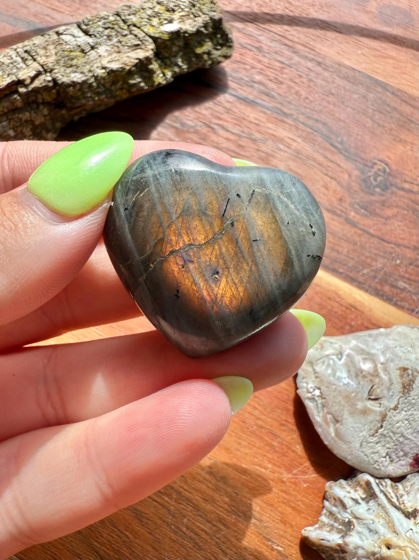 Sunset Flash Labradorite Heart (Small)