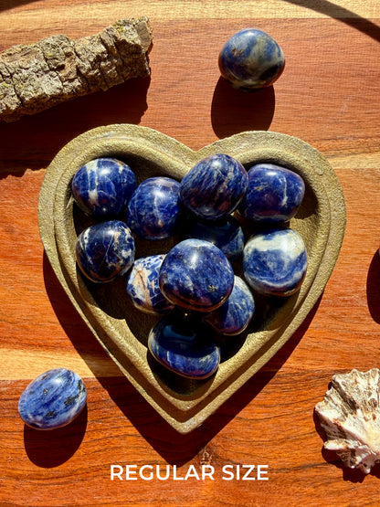 INTUITIVELY CHOSEN SODALITE TUMBLE (SMALL + REGULAR SIZE)