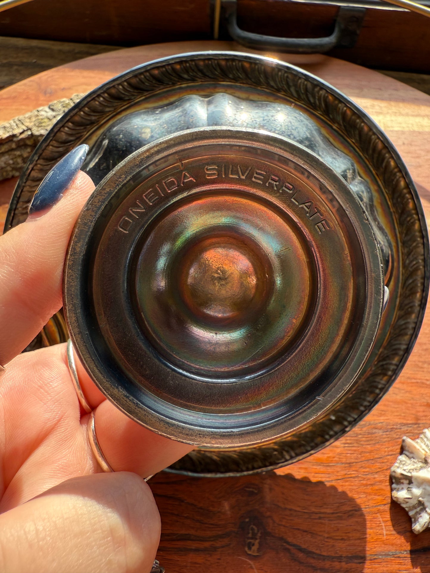 VINTAGE ONEIDA SILVERSMITH PEDESTAL BOWL