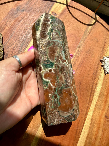 GREEN RHYOLITE FLOWER JASPER