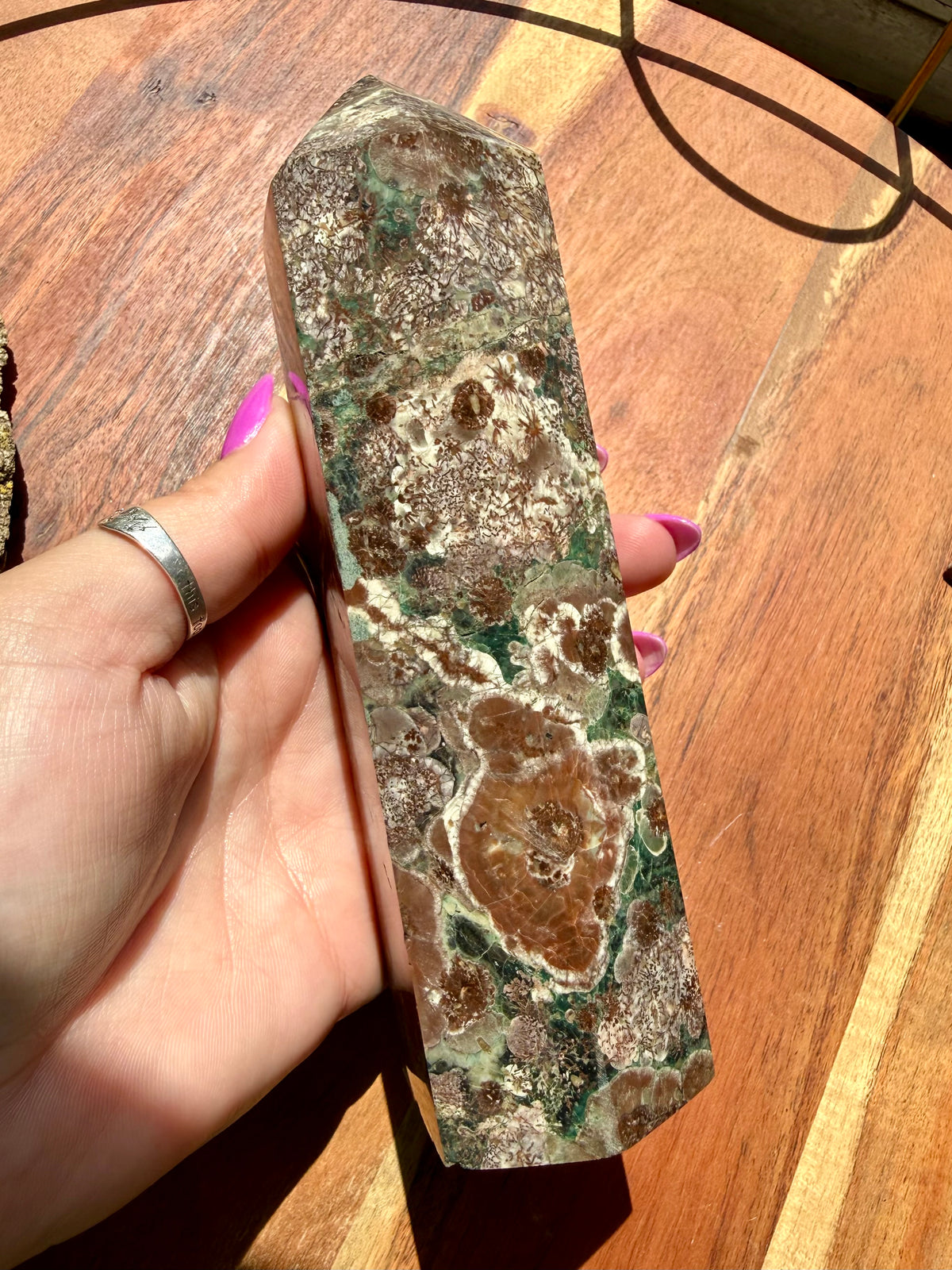 GREEN RHYOLITE FLOWER JASPER